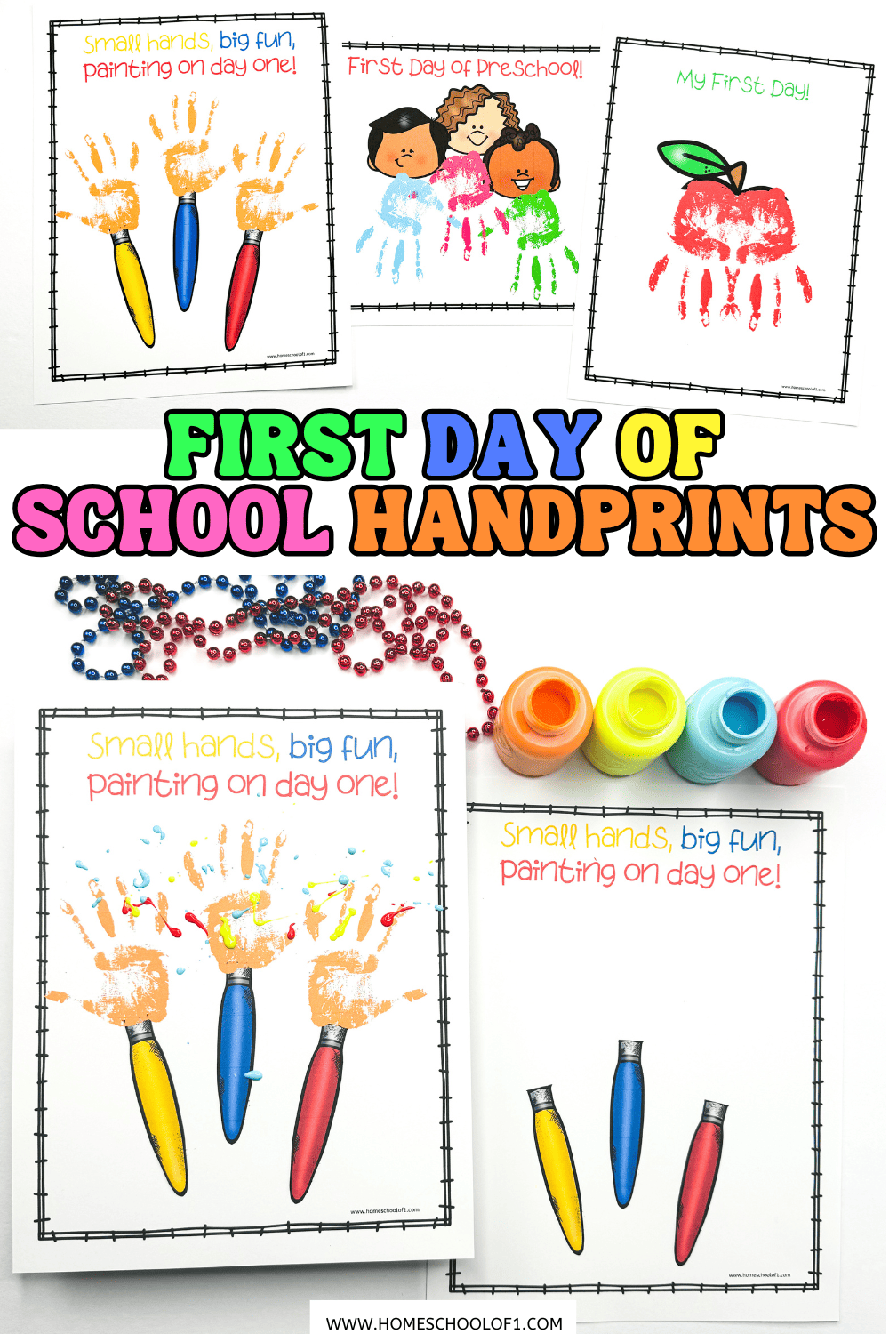 First Day Of School Handprint Free Printable First Day Of School Handprint Free Printable