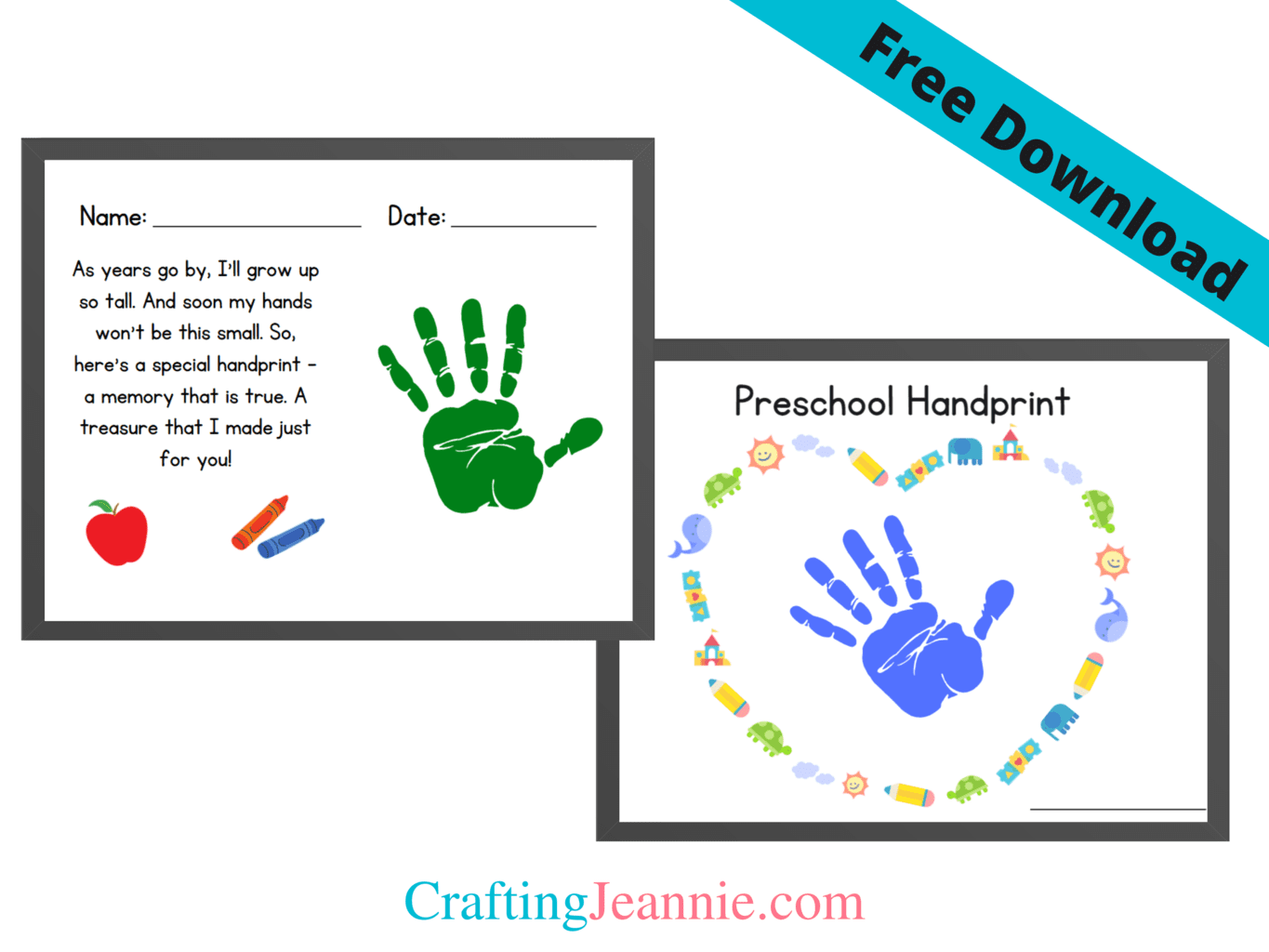 First Day Of School Handprint Poem Free Crafting Jeannie First Day Of School Handprint Poem Free Crafting Jeannie