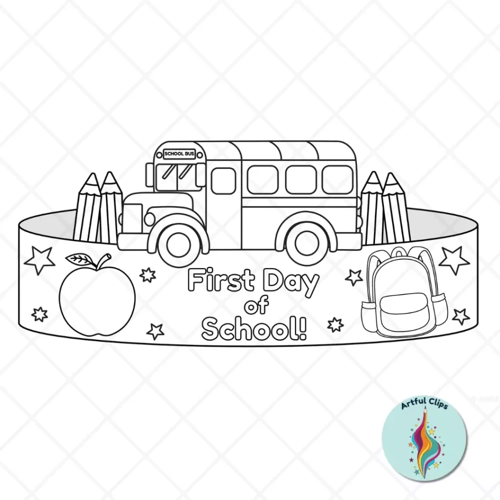 First Day Of School Headband Set For Crafts Coloring