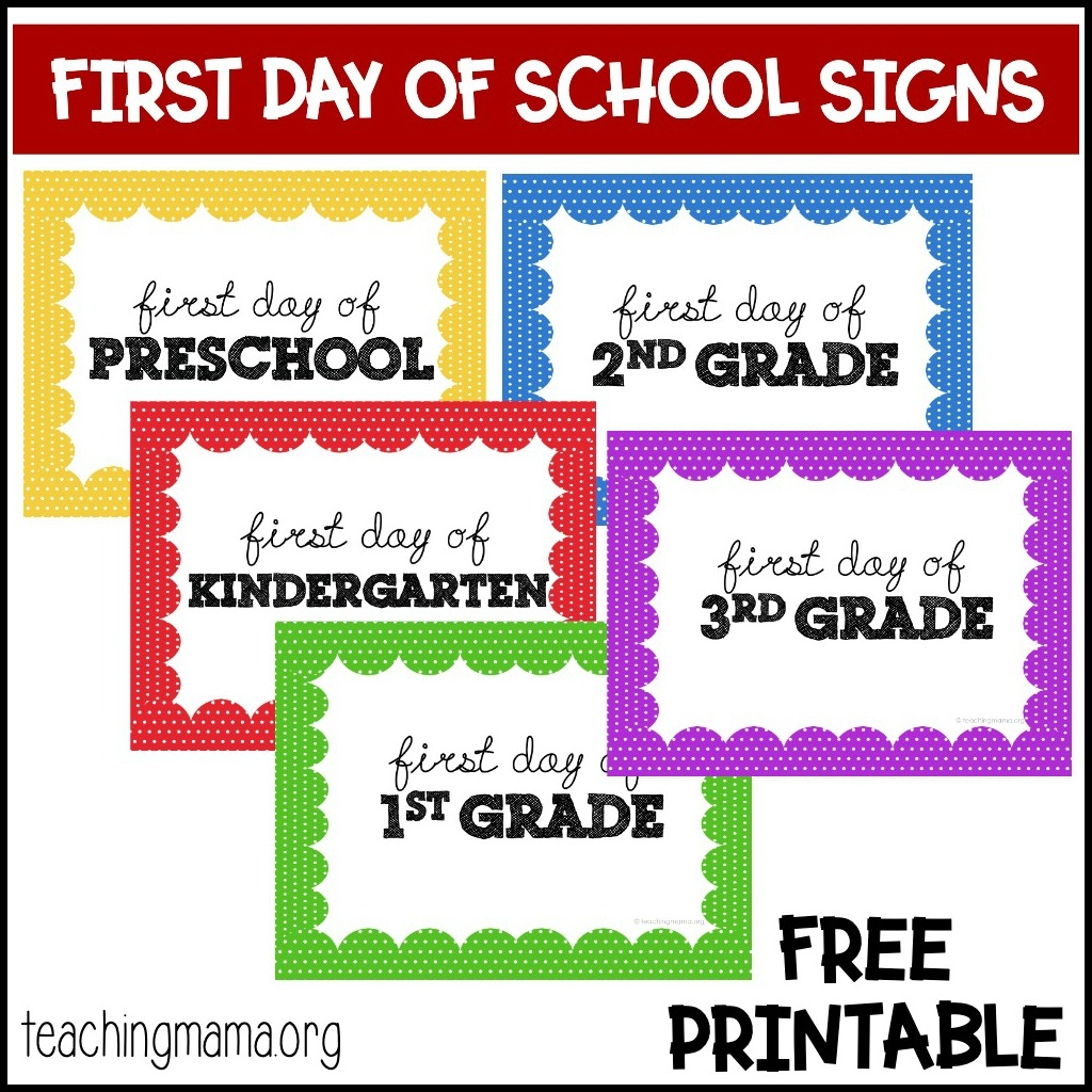 First Day Of School Signs For Preschool 5th Grade