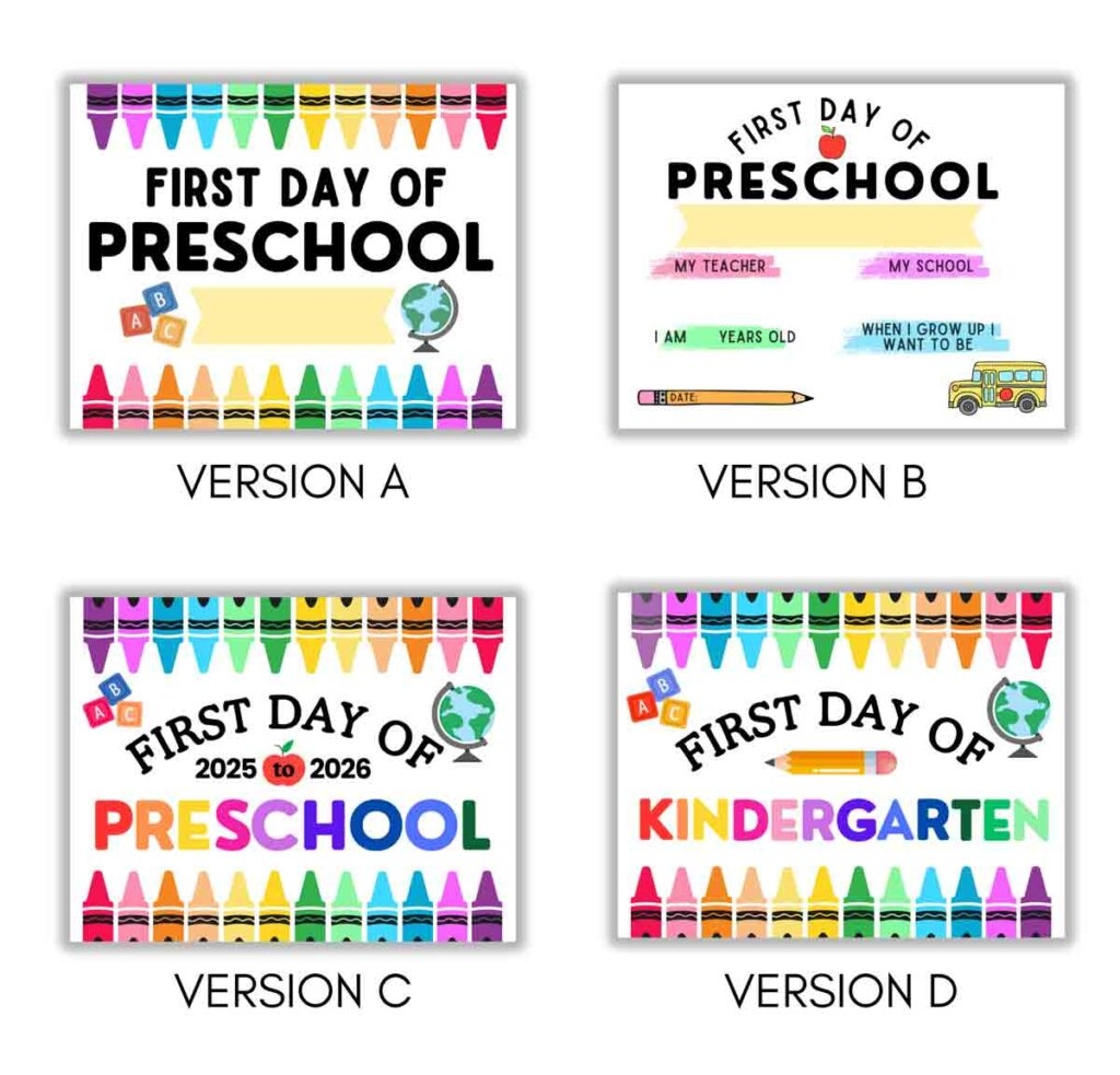First Day Of School Signs Free Printable MindyMakes First Day Of School Signs Free Printable MindyMakes