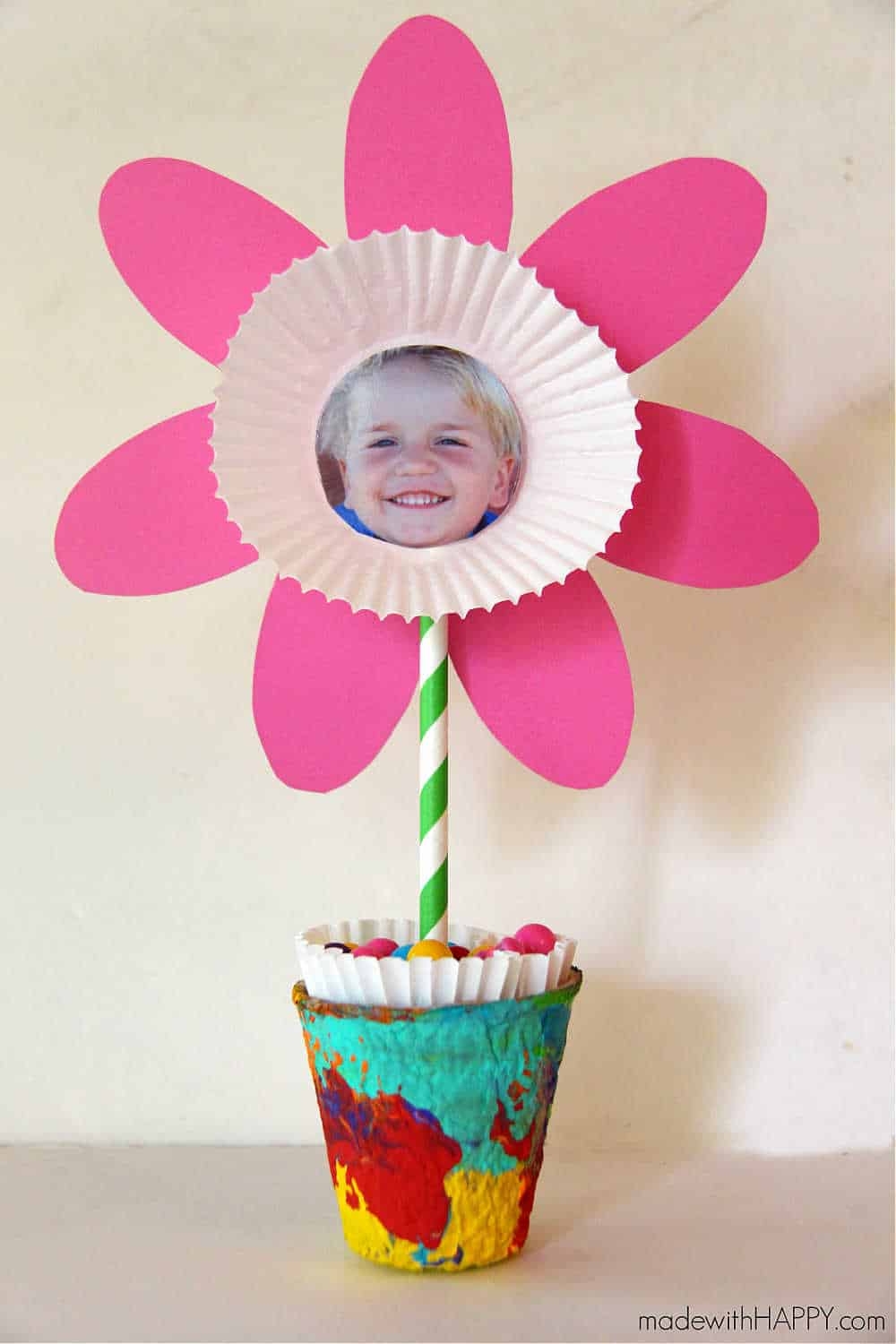 Flower Craft For Kids With Free Printable Flower Template Flower Craft For Kids With Free Printable Flower Template