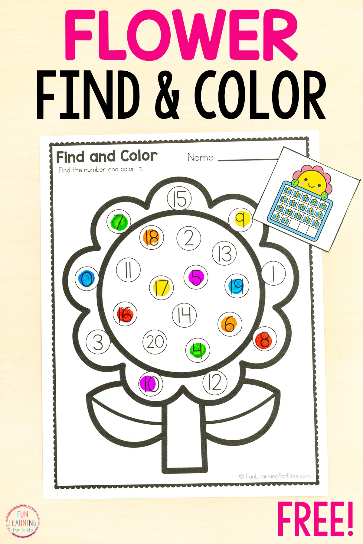 Flower Find And Color The Number Worksheets Numbers Activity Flower Find And Color The Number Worksheets Numbers Activity