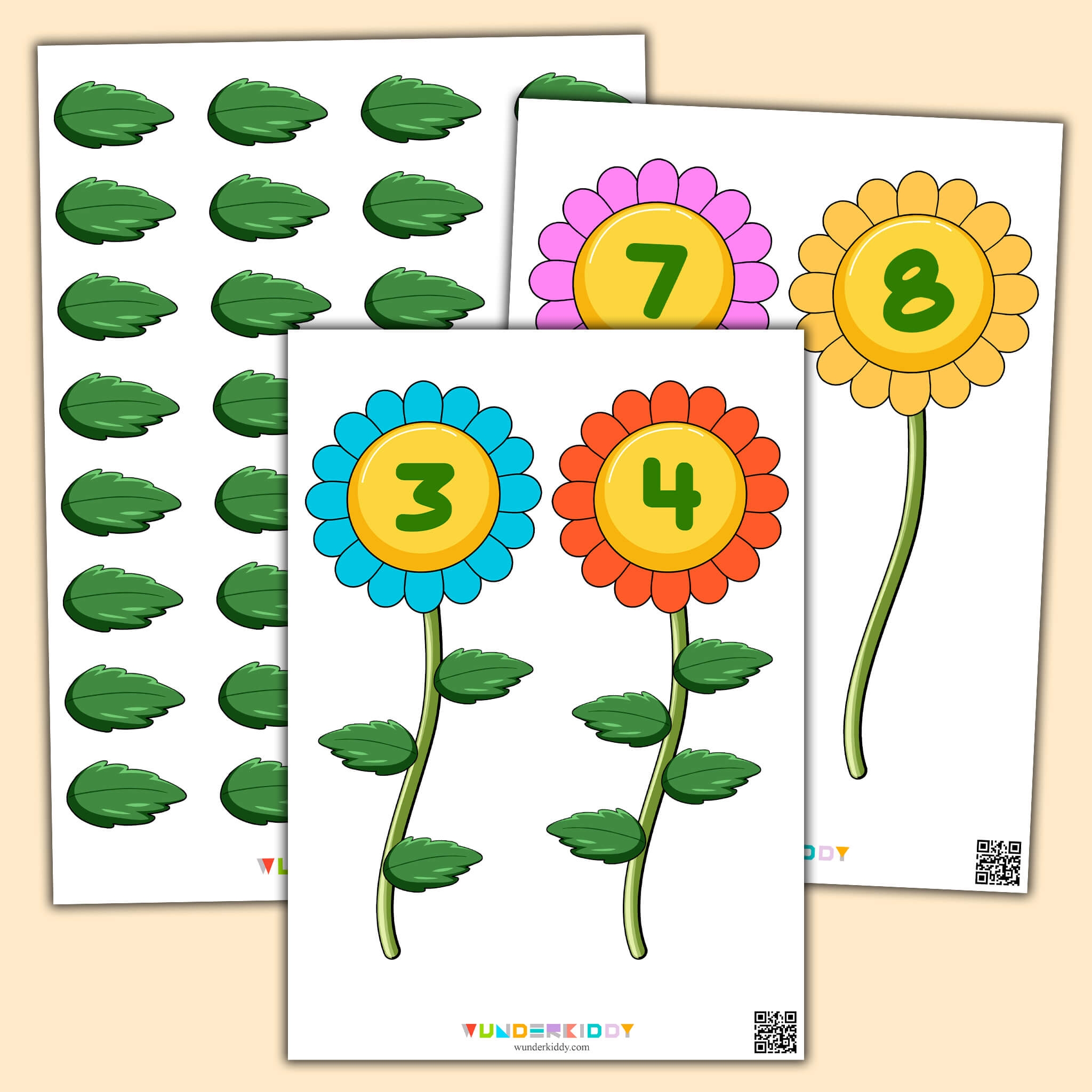 Flower Leaf Printable Counting Preschool Activity Flower Leaf Printable Counting Preschool Activity