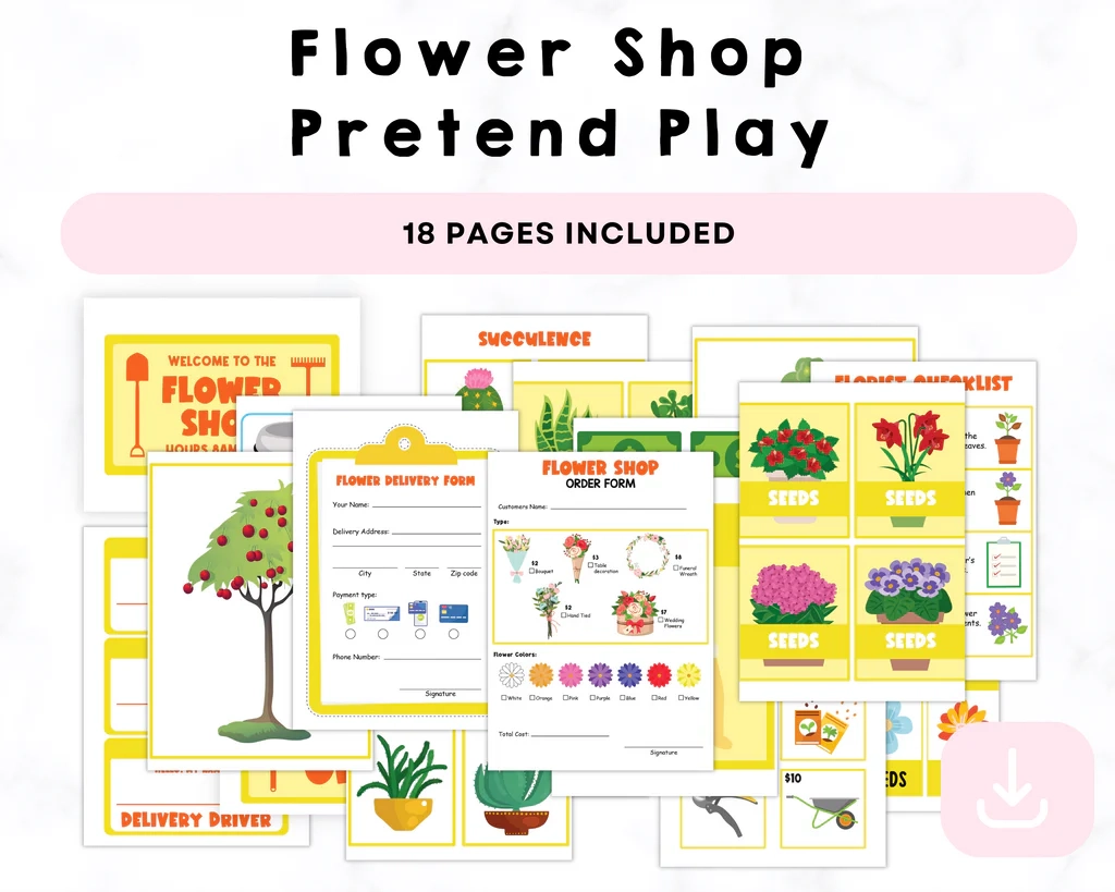 Flower Shop Pretend Play Printable CrystalandComp