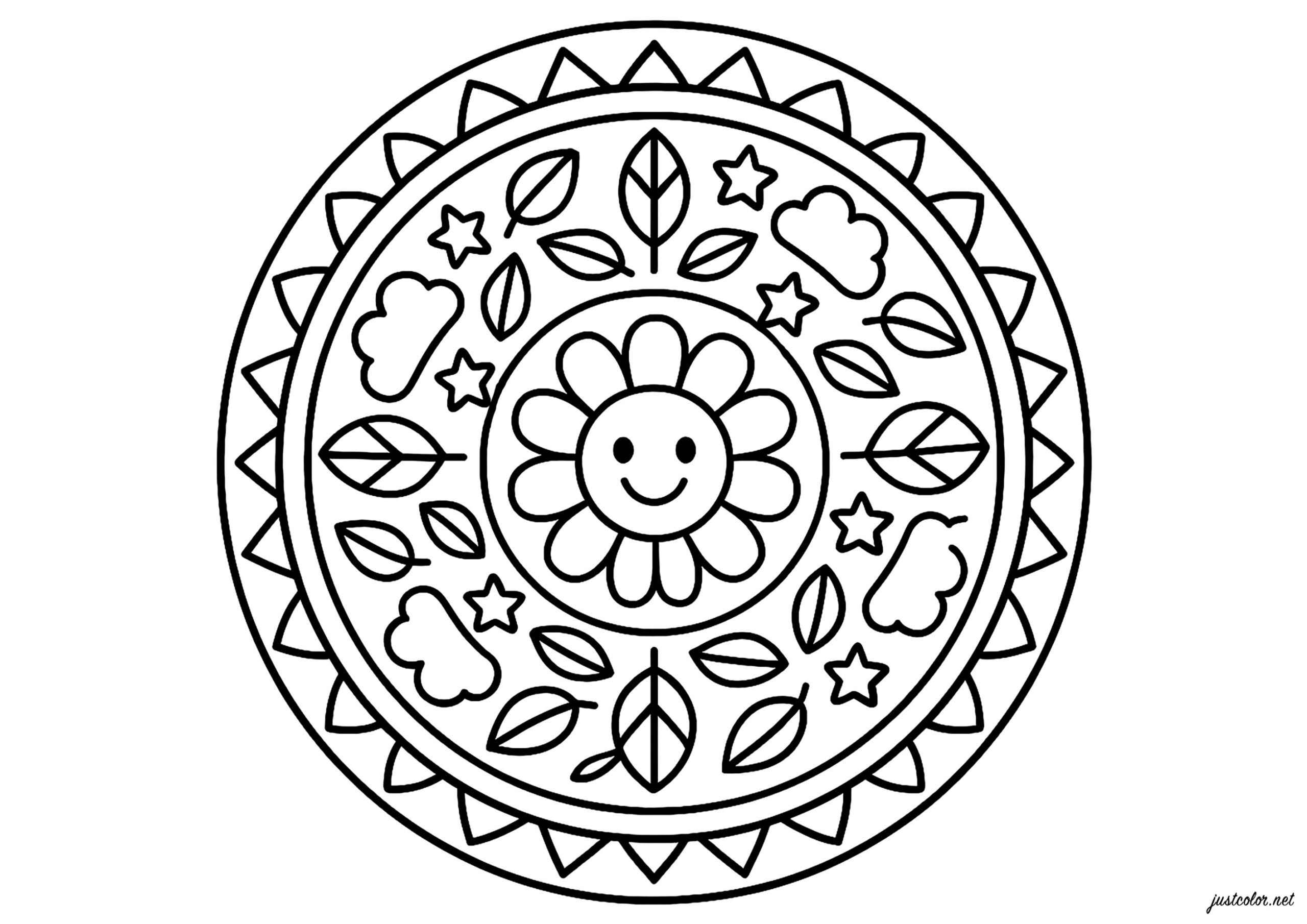 Flowery Nature Mandalas Mandala Coloring Pages For Kids Flowery Nature Mandalas Mandala Coloring Pages For Kids
