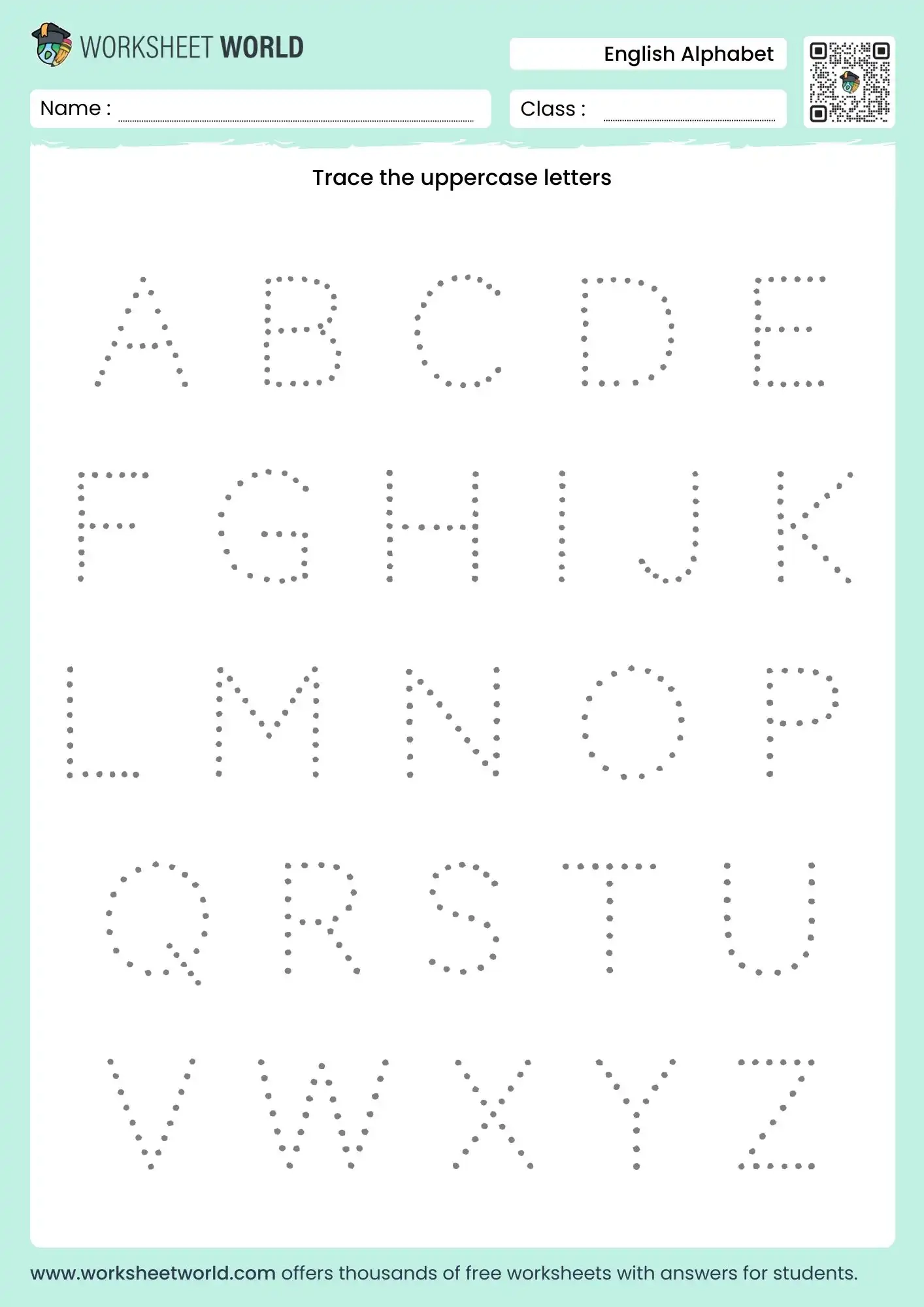 Free Alphabet Writing Practice Worksheets PDF For Kids Worksheet World