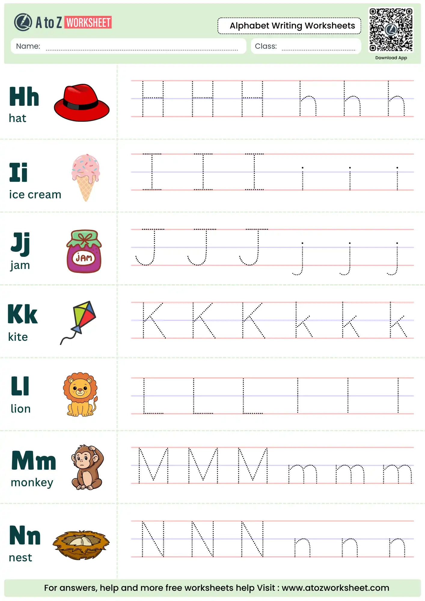 Free Alphabet Writing Worksheets Printable PDF For Kids A To Z Worksheet Free Alphabet Writing Worksheets Printable PDF For Kids A To Z Worksheet