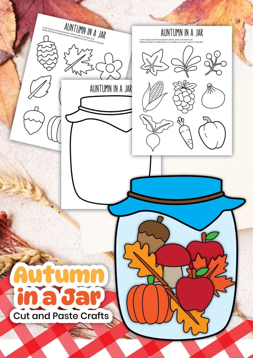 Free Autumn In A Jar Printable Craft For Kids