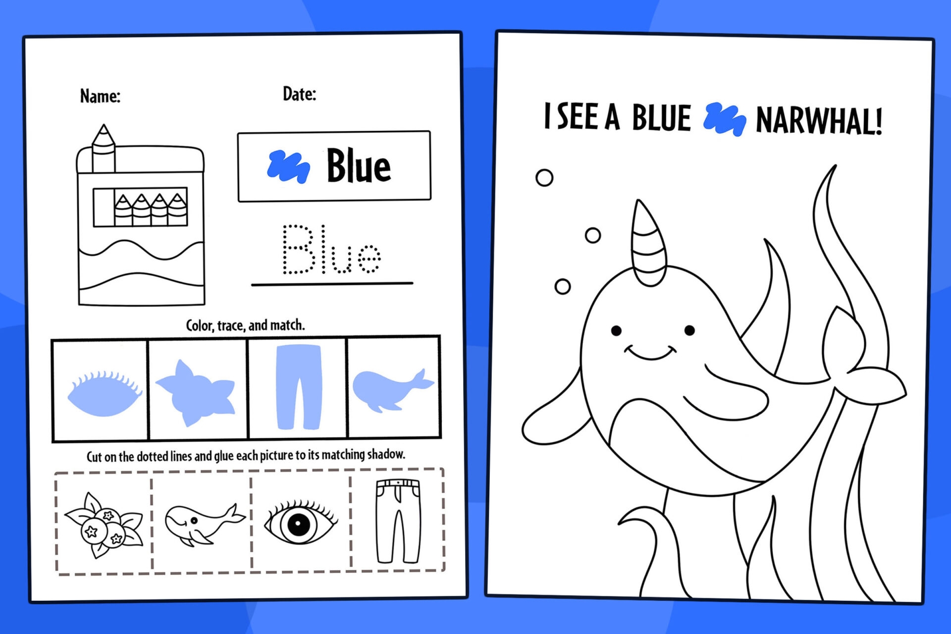 Free Blue Color Activities And Worksheets For Preschool The Hollydog Blog