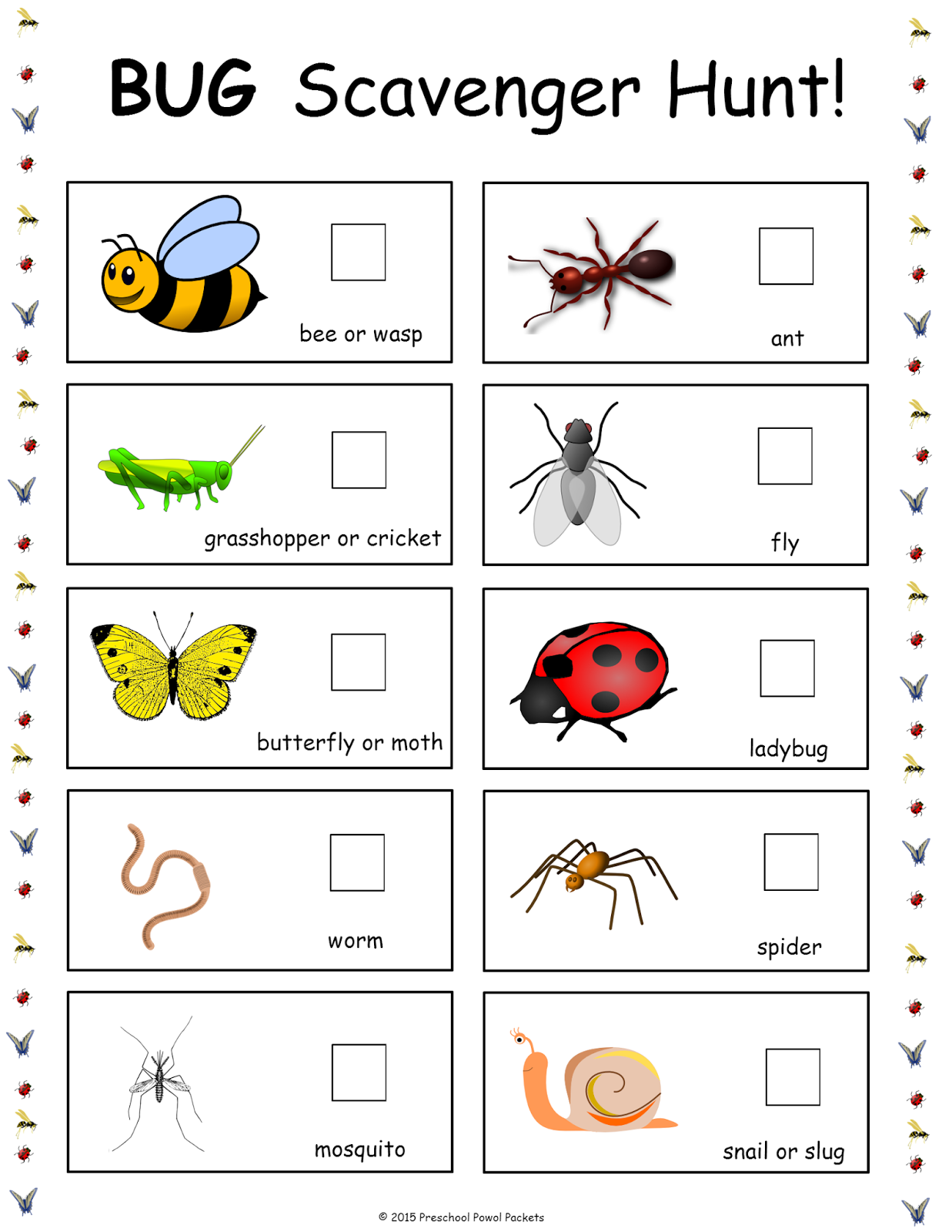 FREE Bug Scavenger Hunt
