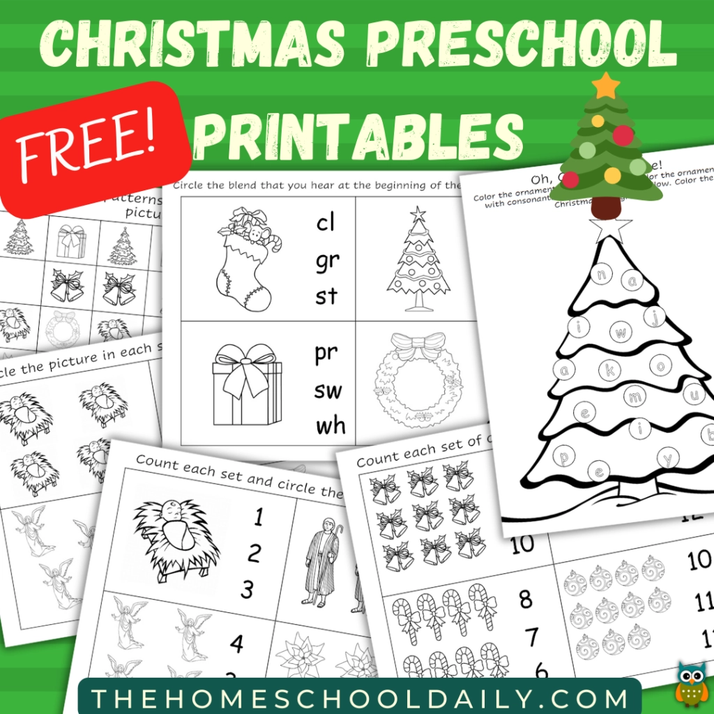 FREE Christmas Preschool Printables The Homeschool Daily FREE Christmas Preschool Printables The Homeschool Daily