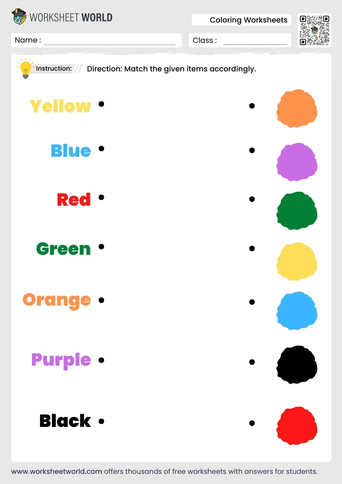 Free Color Names Worksheet For Kids Worksheet World Free Color Names Worksheet For Kids Worksheet World