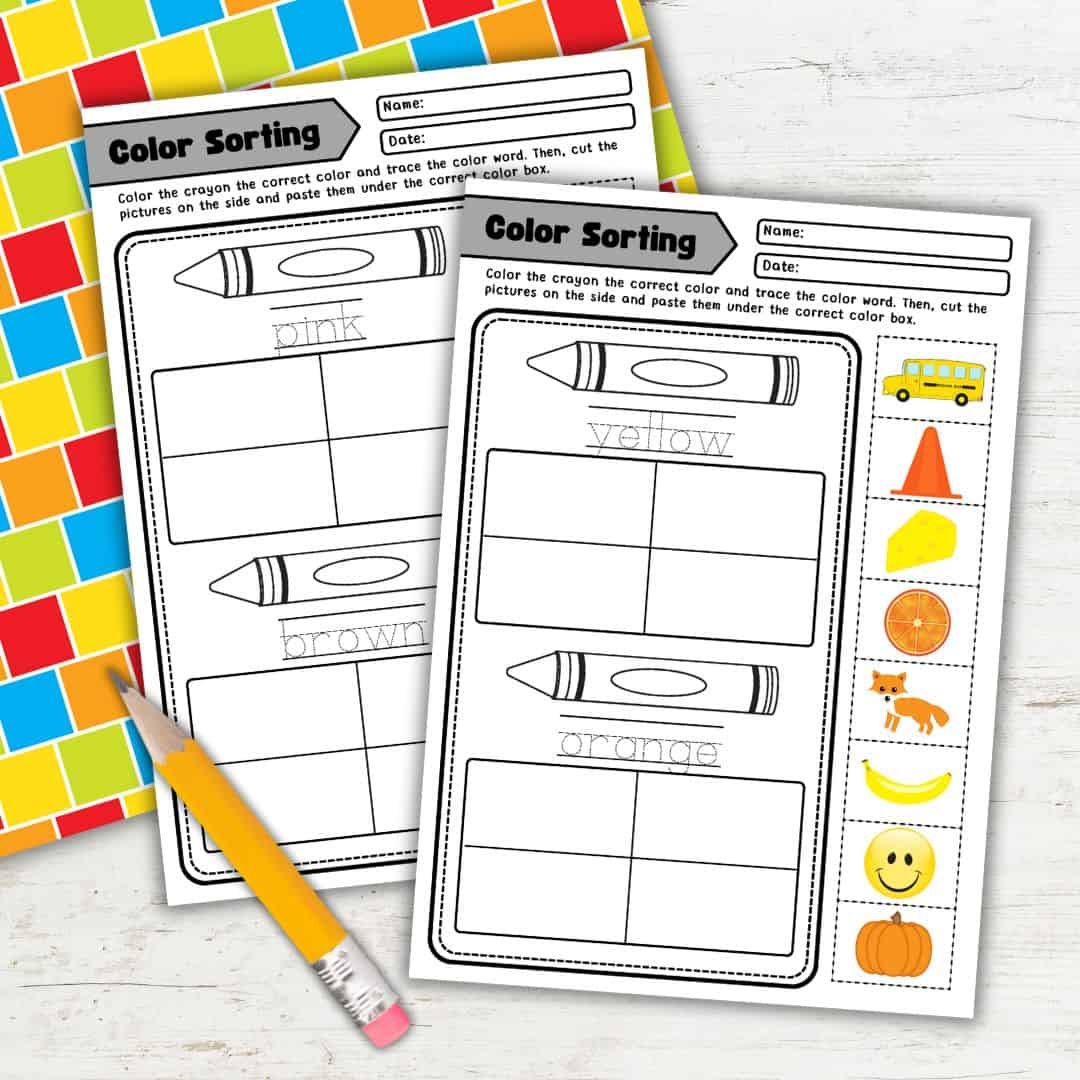 Free Color Sorting Worksheets Fun Cut and Paste Activity Free Color Sorting Worksheets Fun Cut and Paste Activity