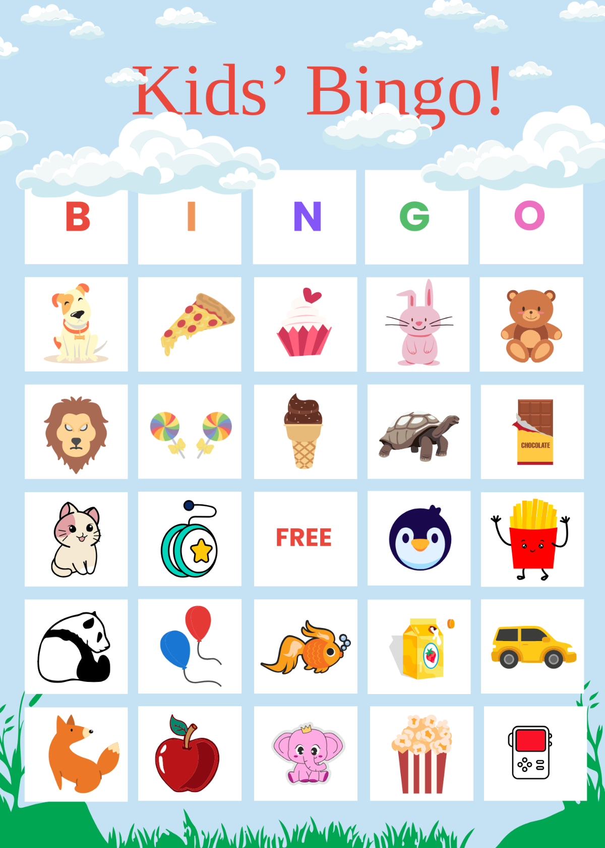 Free Colorful Bingo For KIds Template To Edit Online Free Colorful Bingo For KIds Template To Edit Online