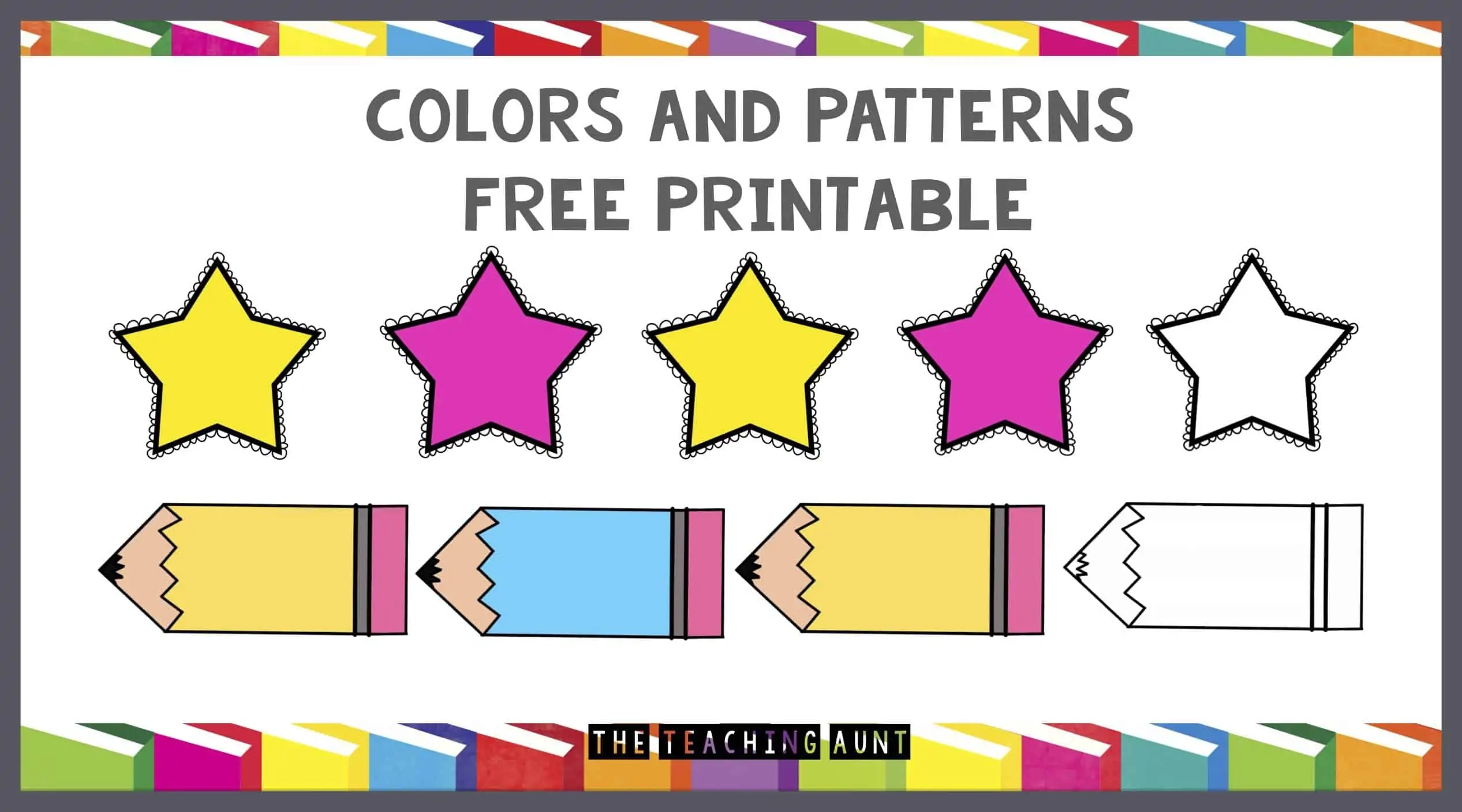 Free Colors And Patterns Worksheets The Teaching Aunt Free Colors And Patterns Worksheets The Teaching Aunt