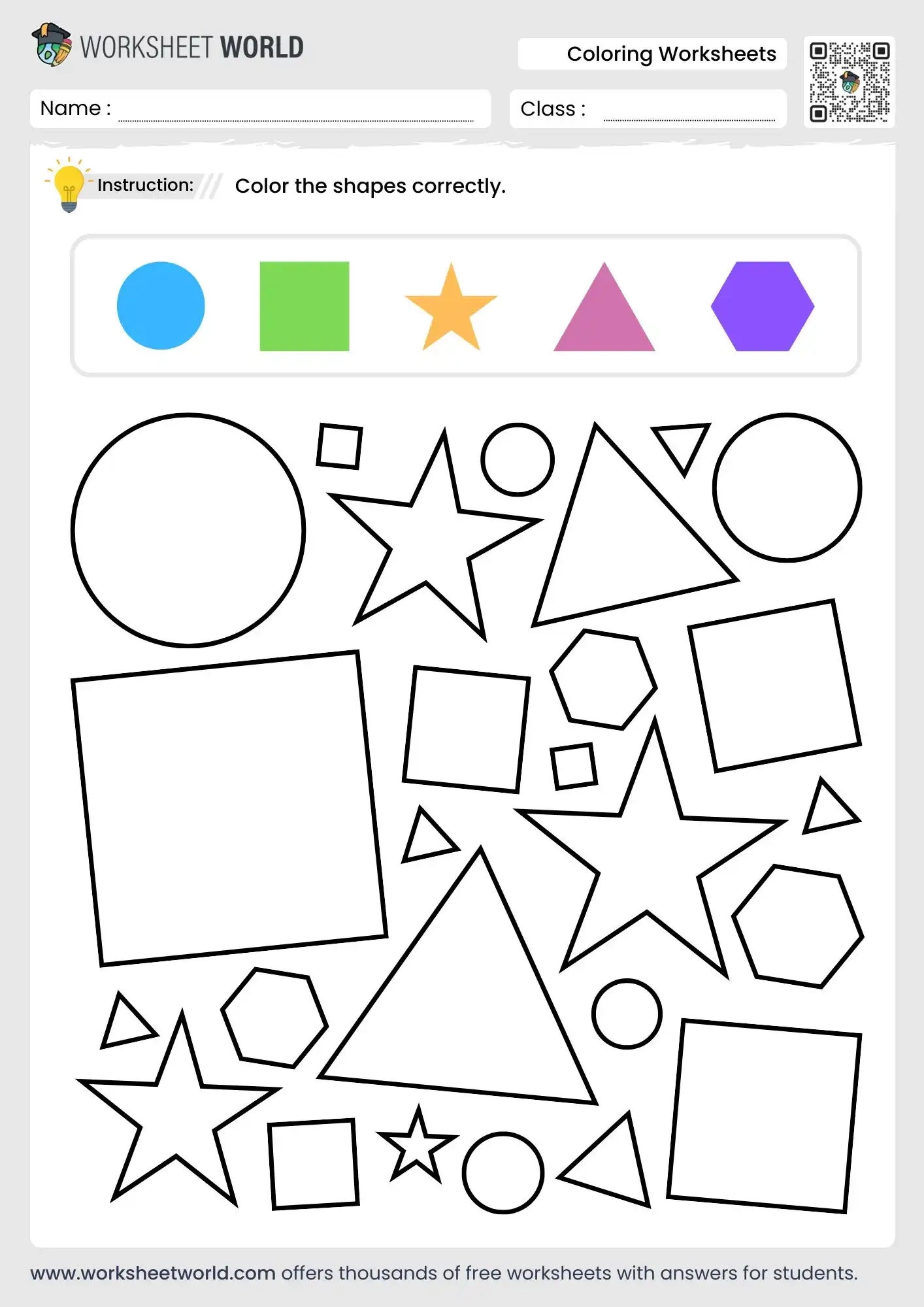 Free Colours And Shapes Worksheet For Preschool To Grade 1 Worksheet World Free Colours And Shapes Worksheet For Preschool To Grade 1 Worksheet World