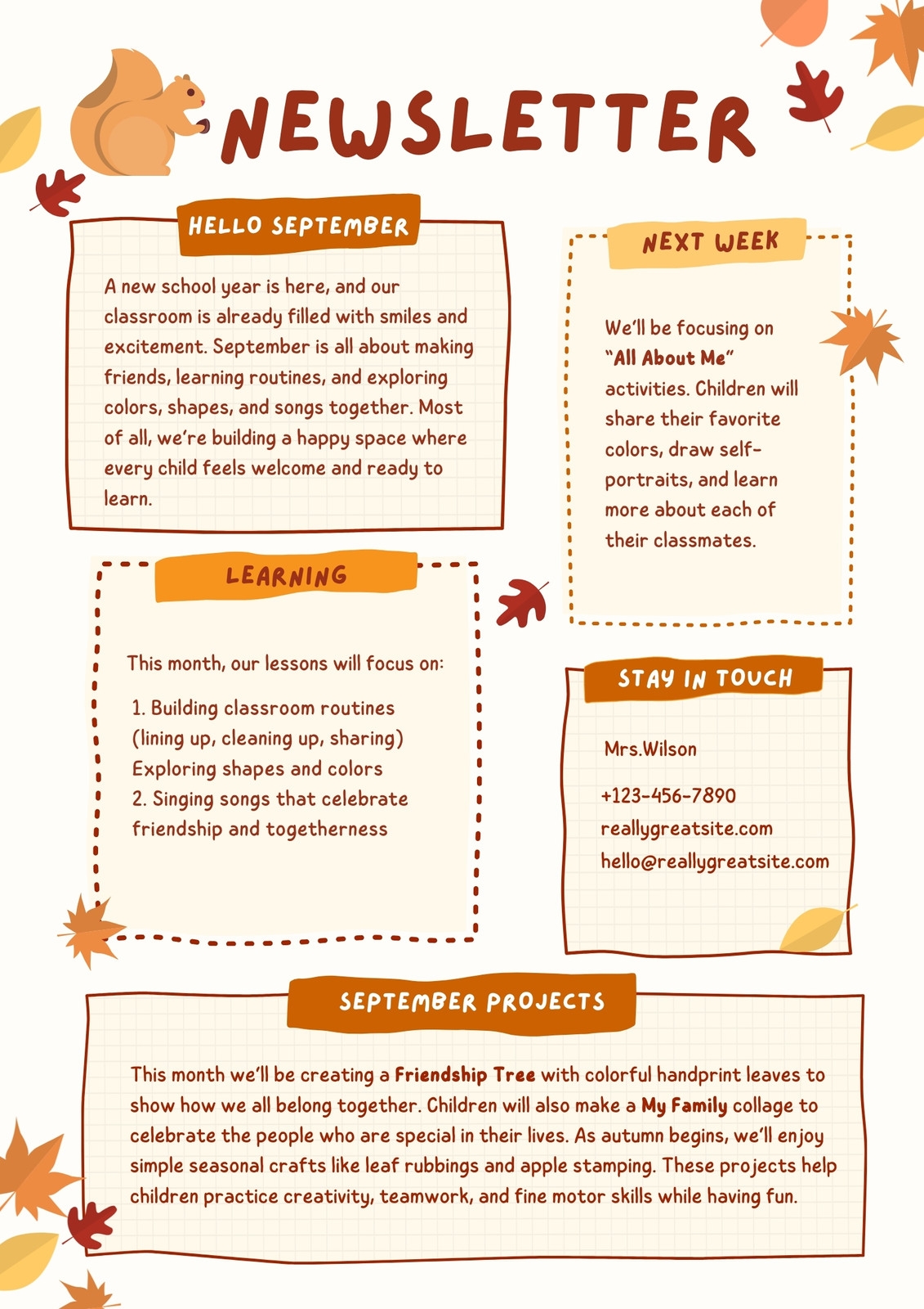 Free Custom Printable Preschool Newsletter Templates Canva