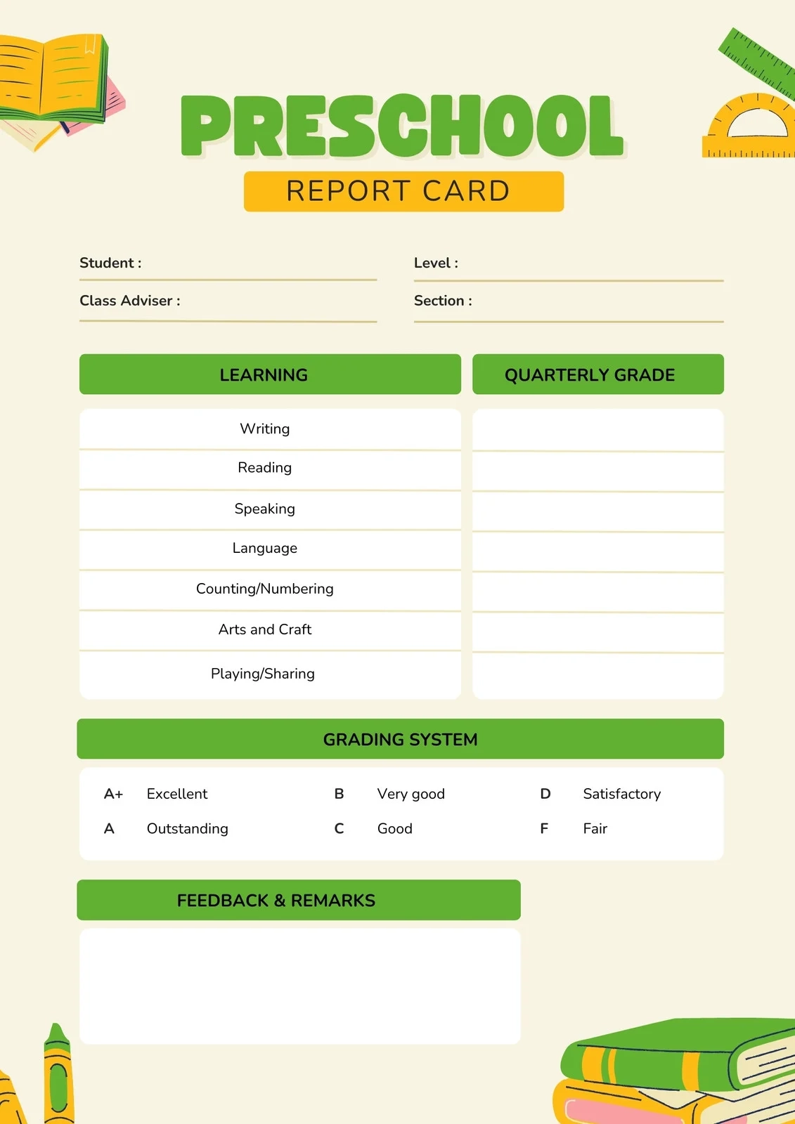 Free Custom Printable Preschool Report Card Templates Canva Free Custom Printable Preschool Report Card Templates Canva