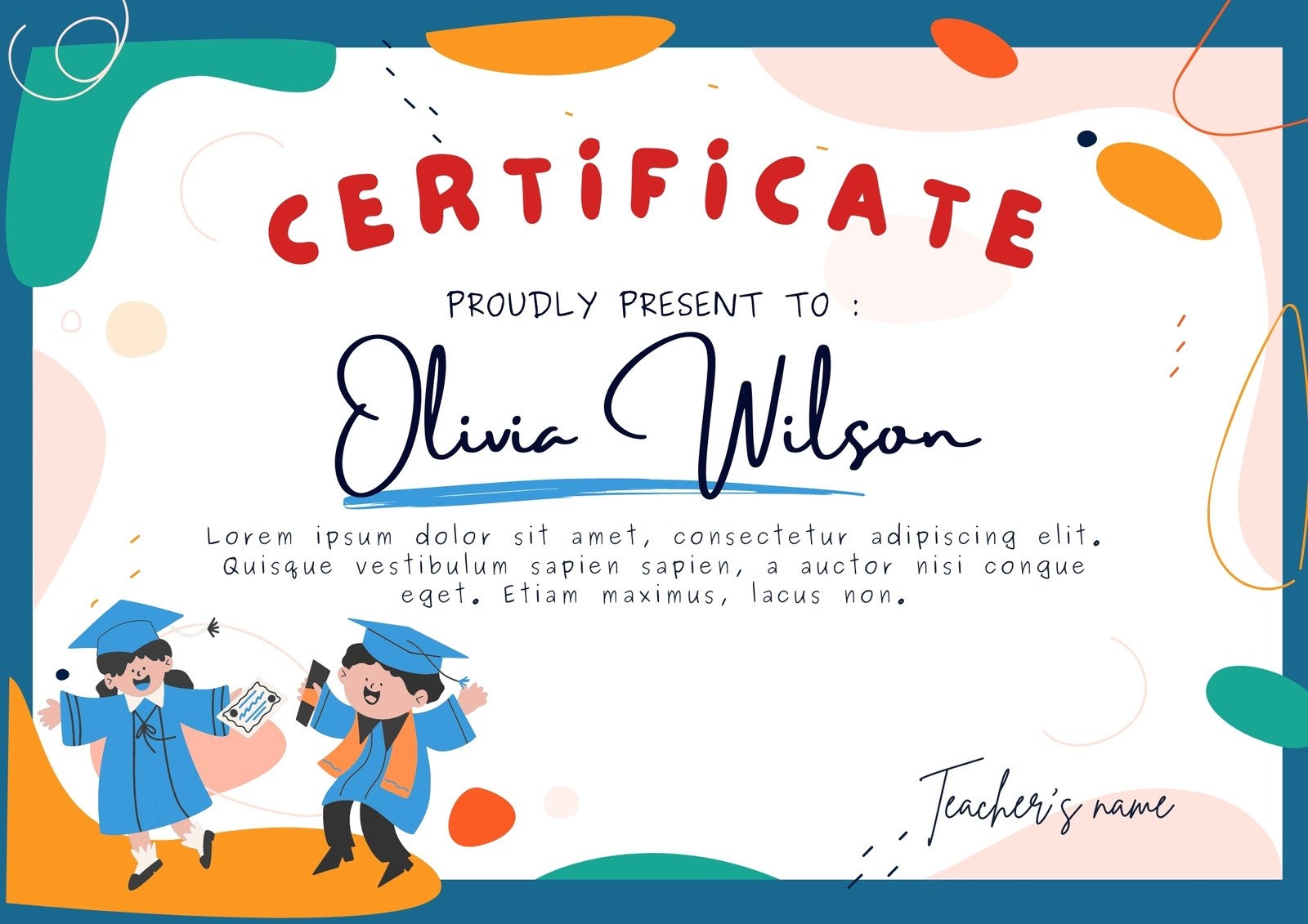 Free Custom Printable School Certificate Templates Worksheets Library
