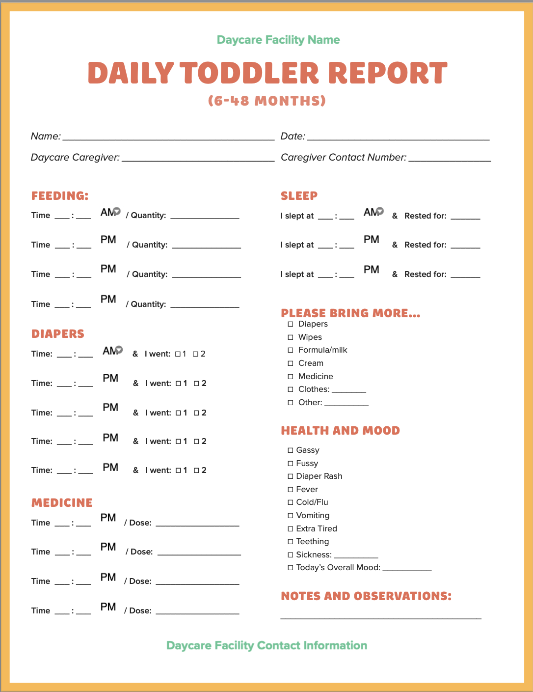 Free Daily Report Sheet For Daycare Smartcare Free Daily Report Sheet For Daycare Smartcare