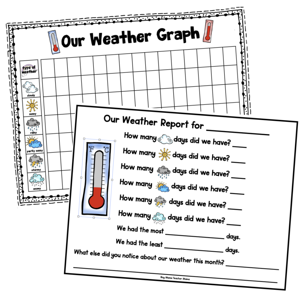 Free Daily Weather Graph For Pre K Kindergarten And First Grade Free Daily Weather Graph For Pre K Kindergarten And First Grade