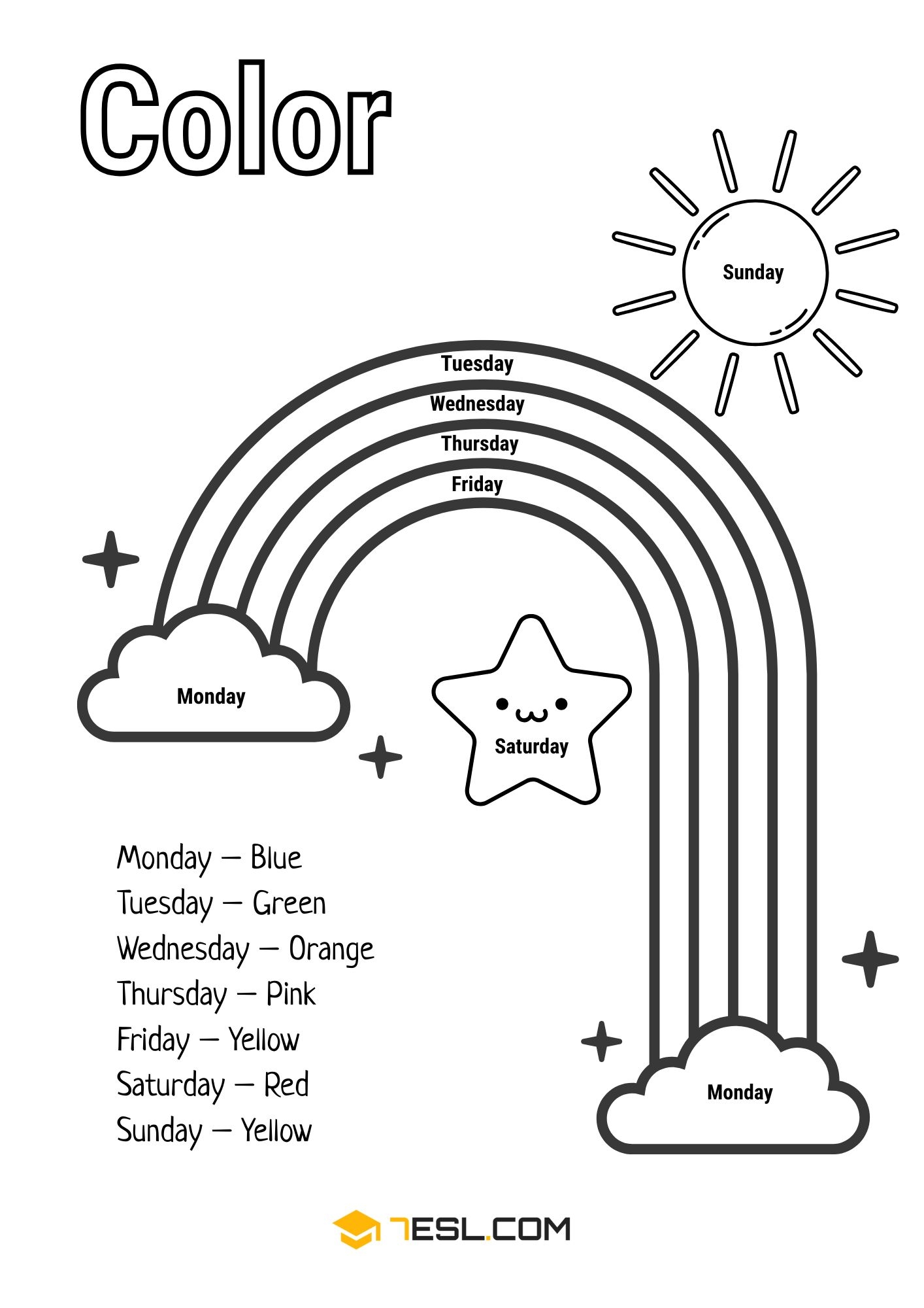 Free Days Of The Week Worksheets For Kids Printable PDFs 7ESL Free Days Of The Week Worksheets For Kids Printable PDFs 7ESL