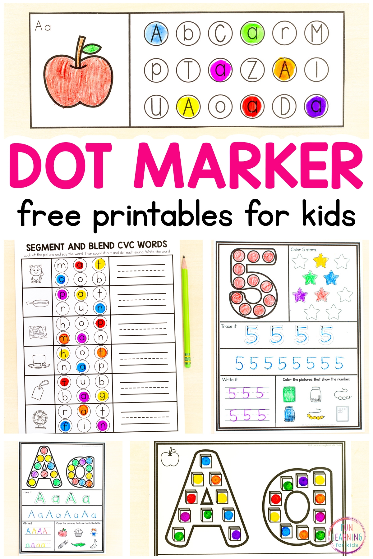Free Dot Marker Printables For Kids In Preschool Kindergarten And First Grade