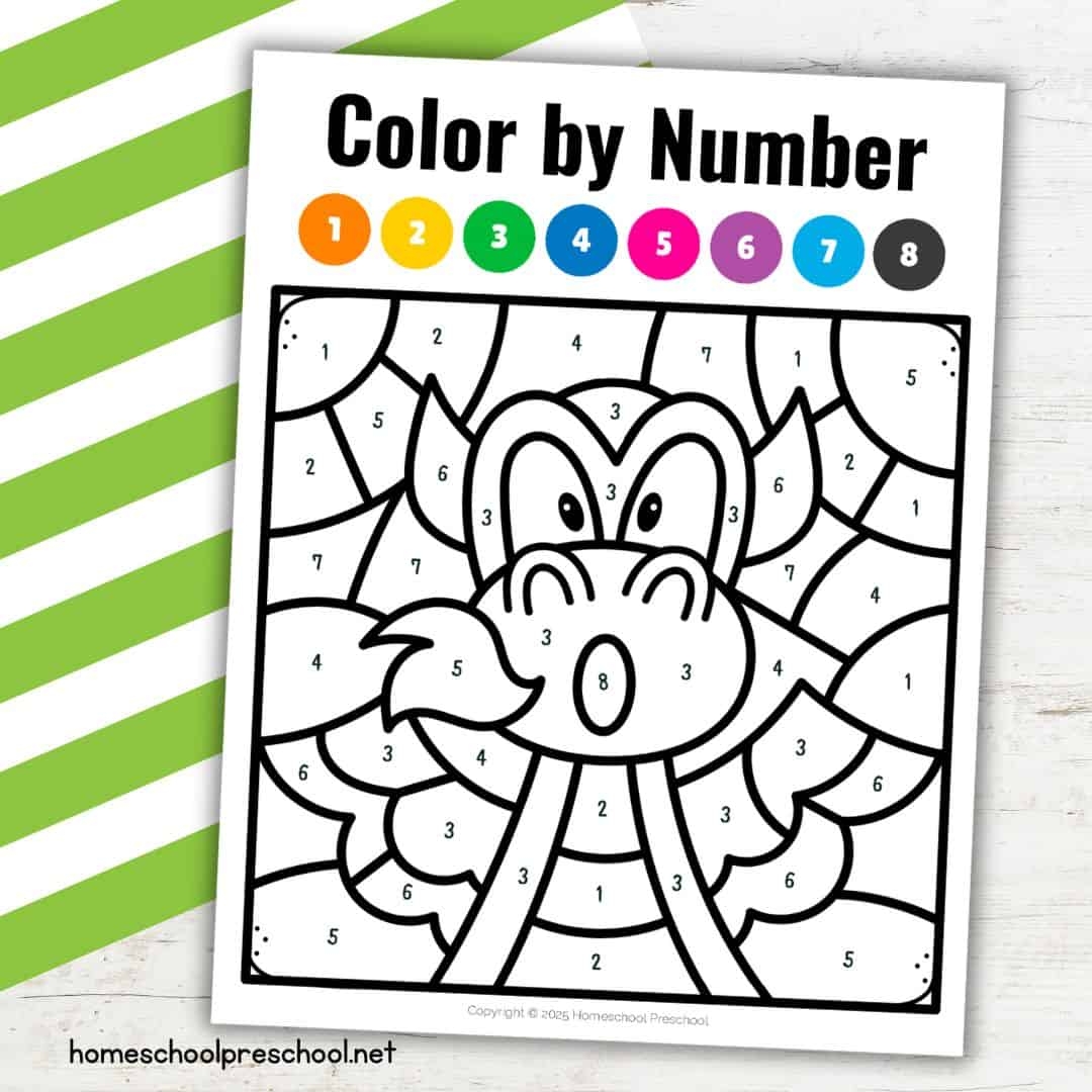 Free Dragon Color By Number Printable For Preschool