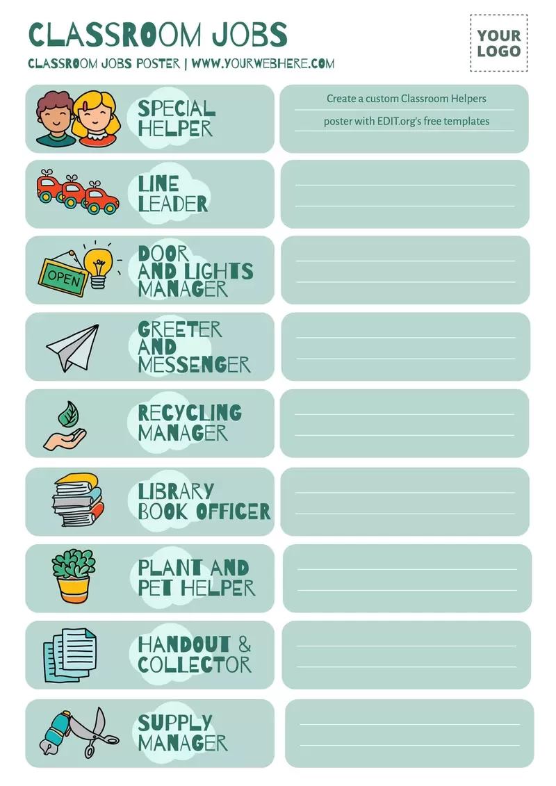Free Editable Classroom Jobs Charts Free Editable Classroom Jobs Charts