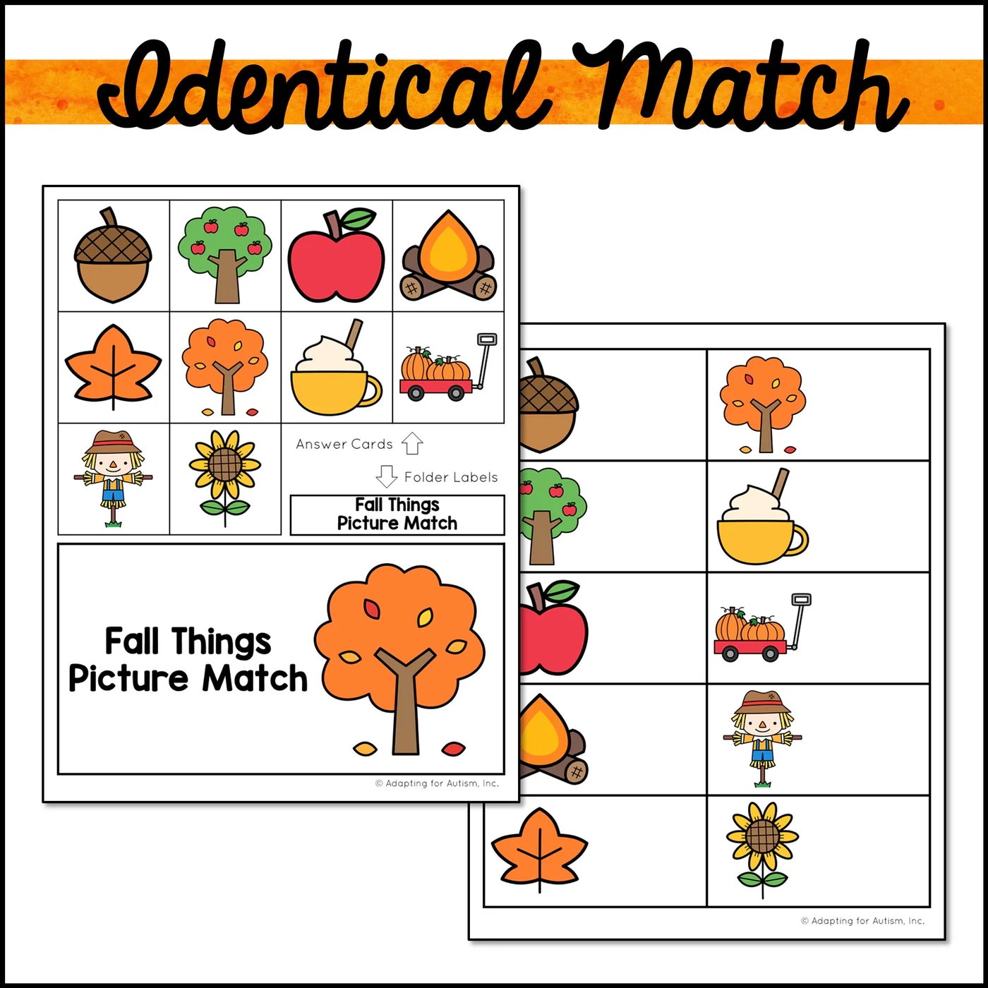 FREE Fall File Folder Games And Activities Autism Work Tasks