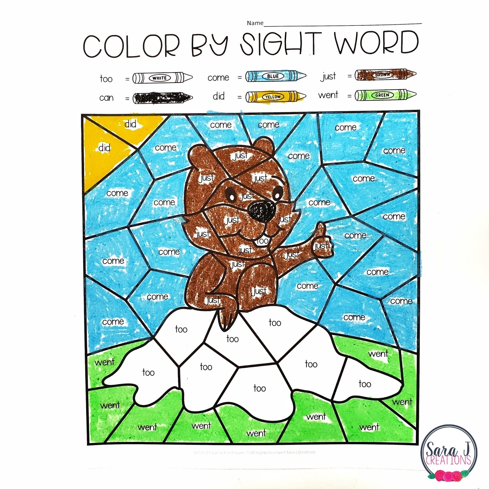 Free Groundhog Day Color By Sight Word Activities Sara J Creations Free Groundhog Day Color By Sight Word Activities Sara J Creations