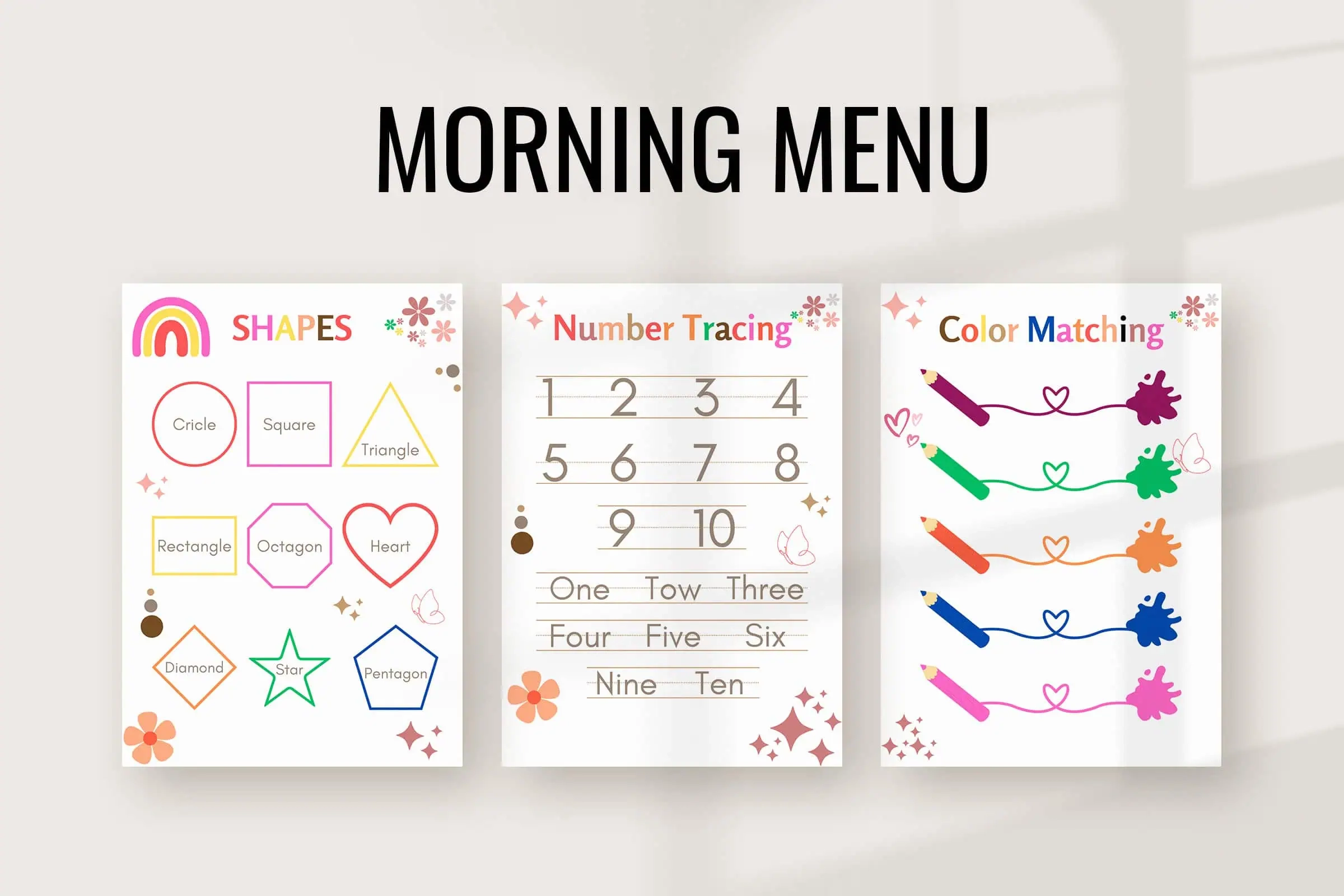 Free Homeschool Morning Menu Printable Canva Templates SnapyBiz