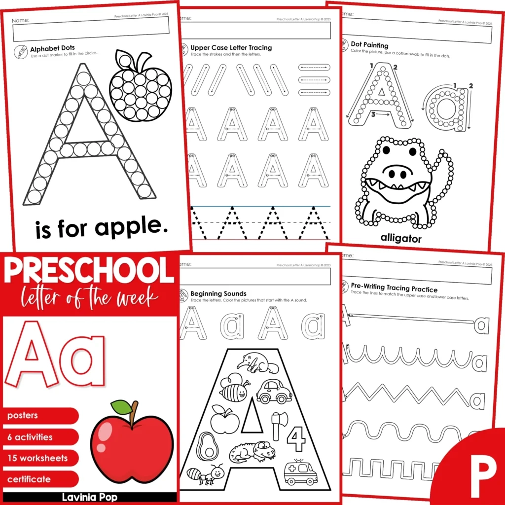 Free Letter A Activities For Preschool Alphabet Letter Of The Week In My World