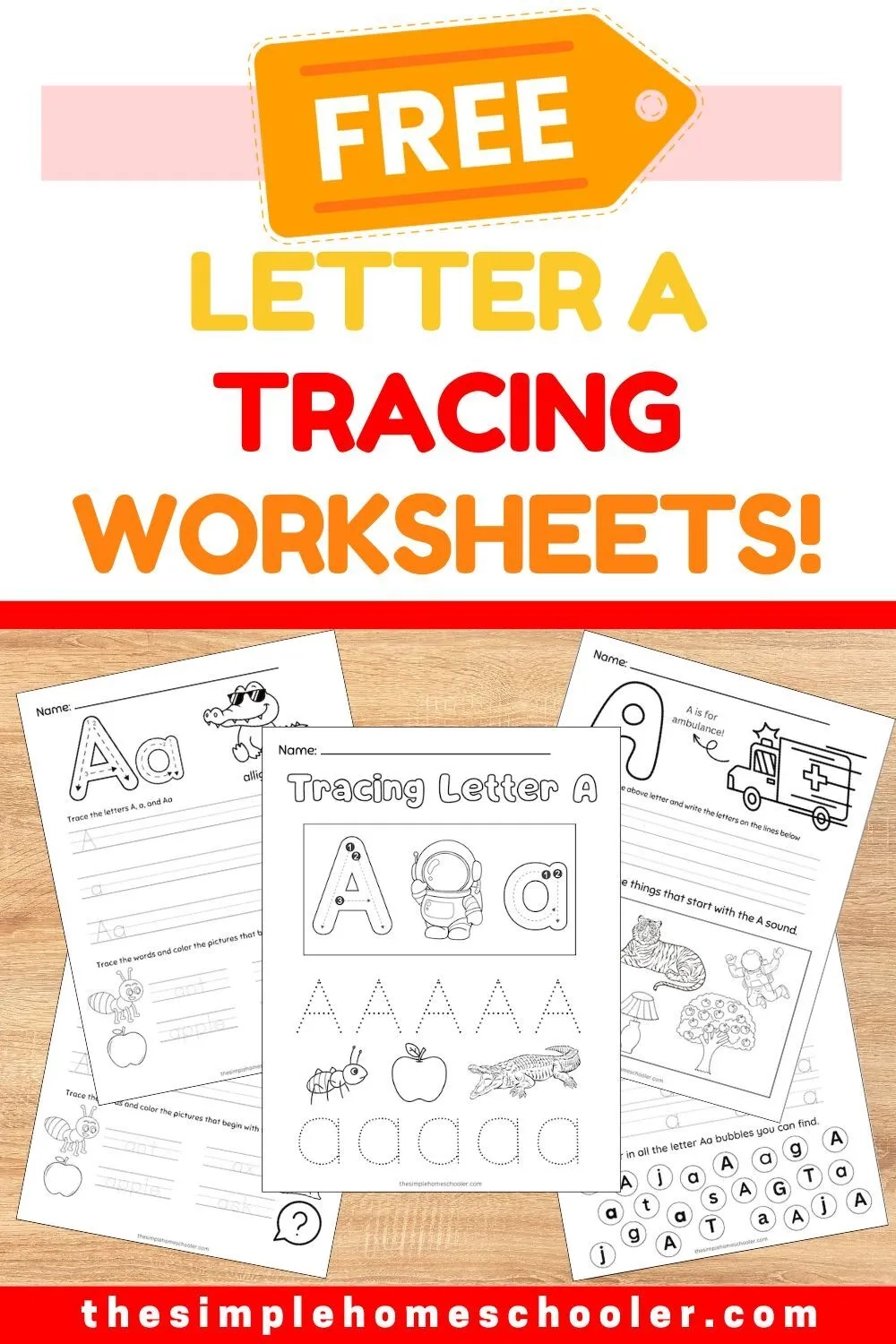 Free Letter A Tracing Worksheets Easy Print The Simple Homeschooler