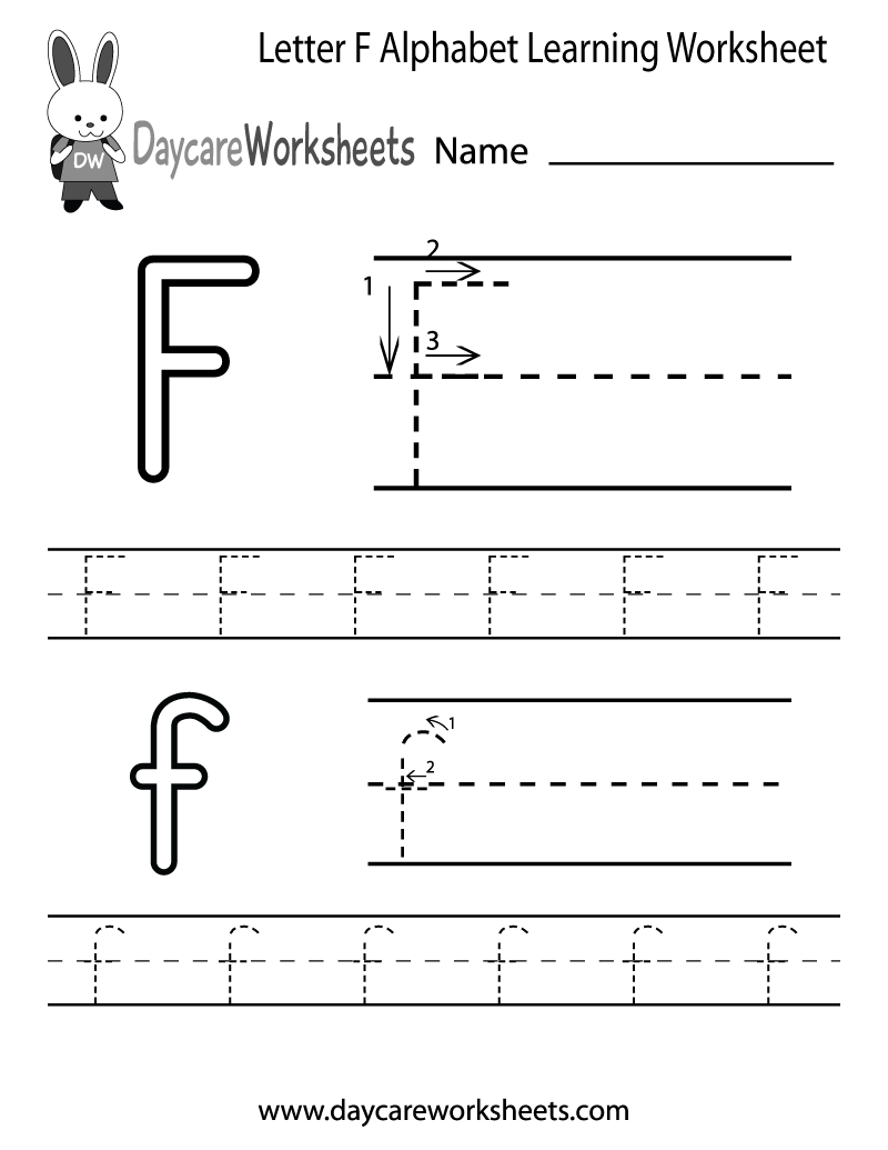 Free Letter F Alphabet Learning Worksheet For Preschool Free Letter F Alphabet Learning Worksheet For Preschool