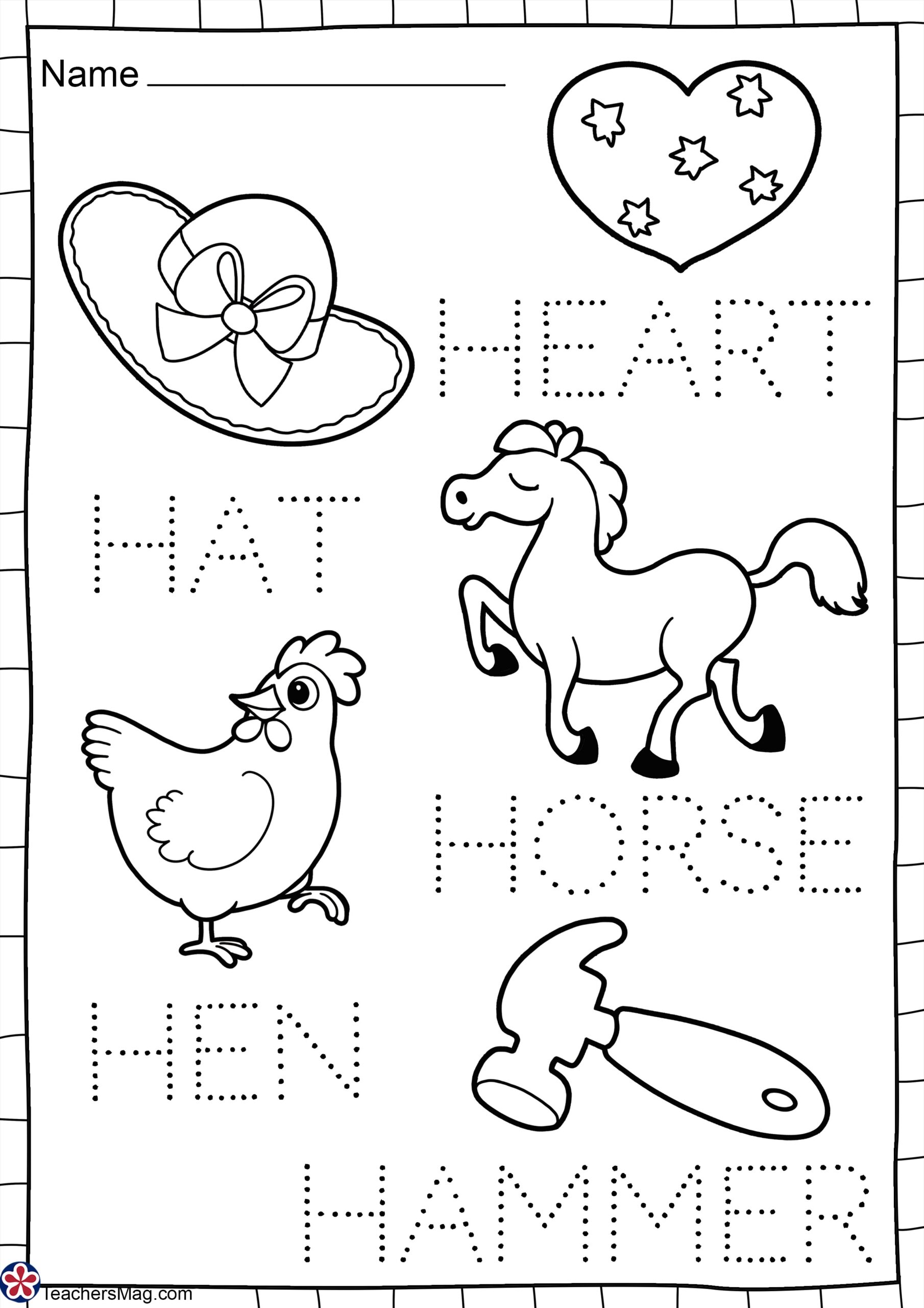 Free Letter H Alphabet Learning Worksheet For Preschool Worksheets Library