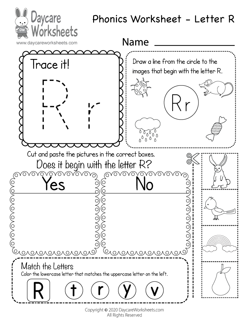 Free Letter R Phonics Worksheet For Preschool Beginning Sounds Free Letter R Phonics Worksheet For Preschool Beginning Sounds