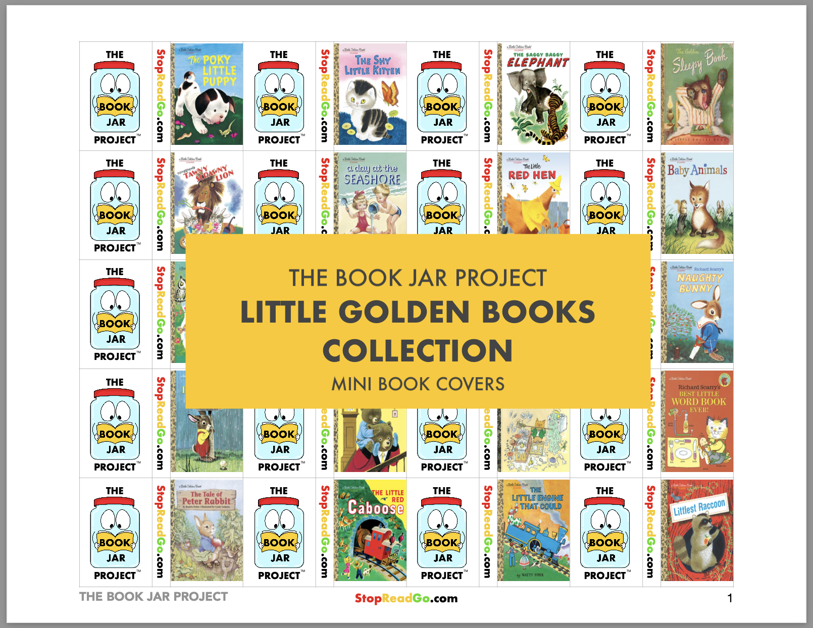 FREE Little Golden Books Collection Mini Book Covers