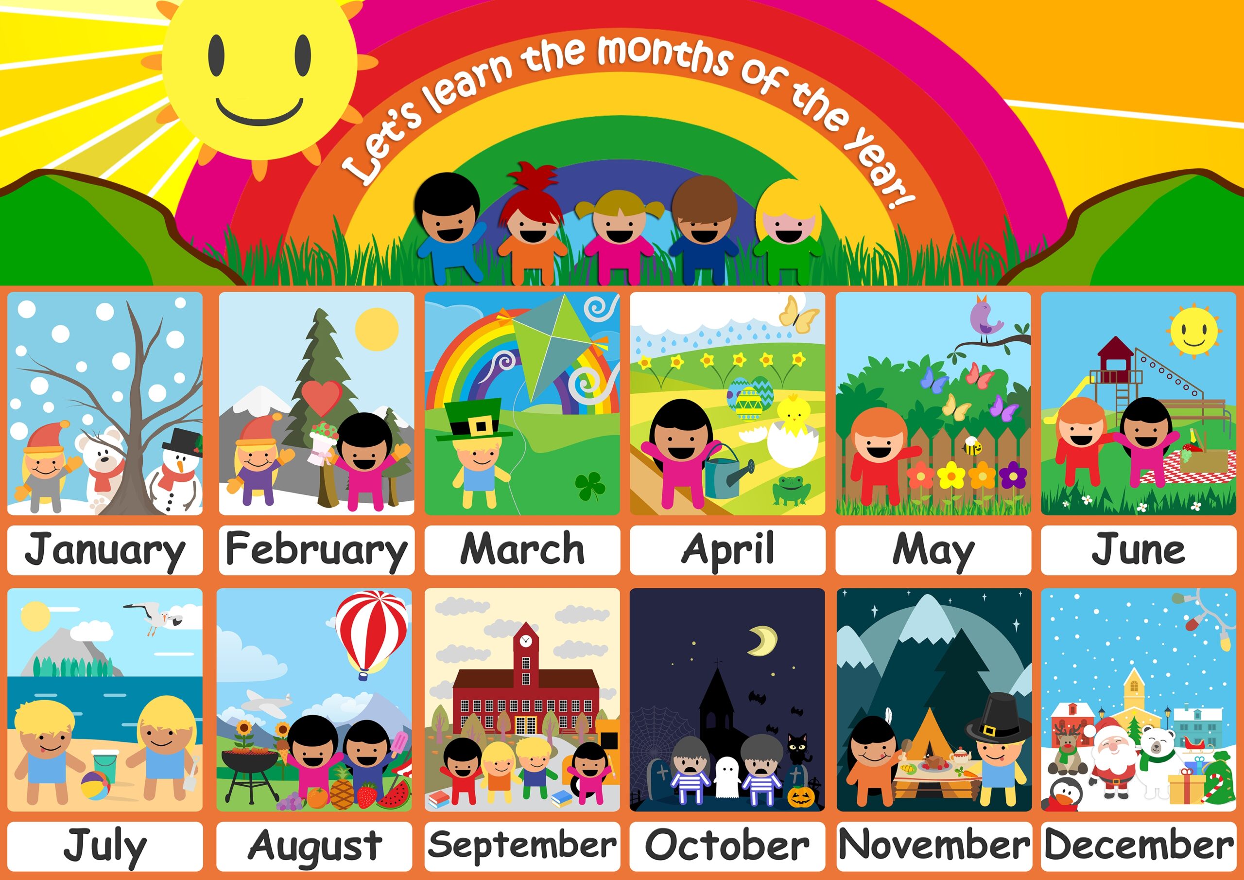 FREE Months Of The Year Flashcards Perfect For Kindergarten