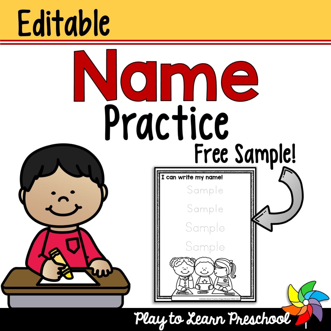 Free Name Practice Worksheet Play To Learn Preschool