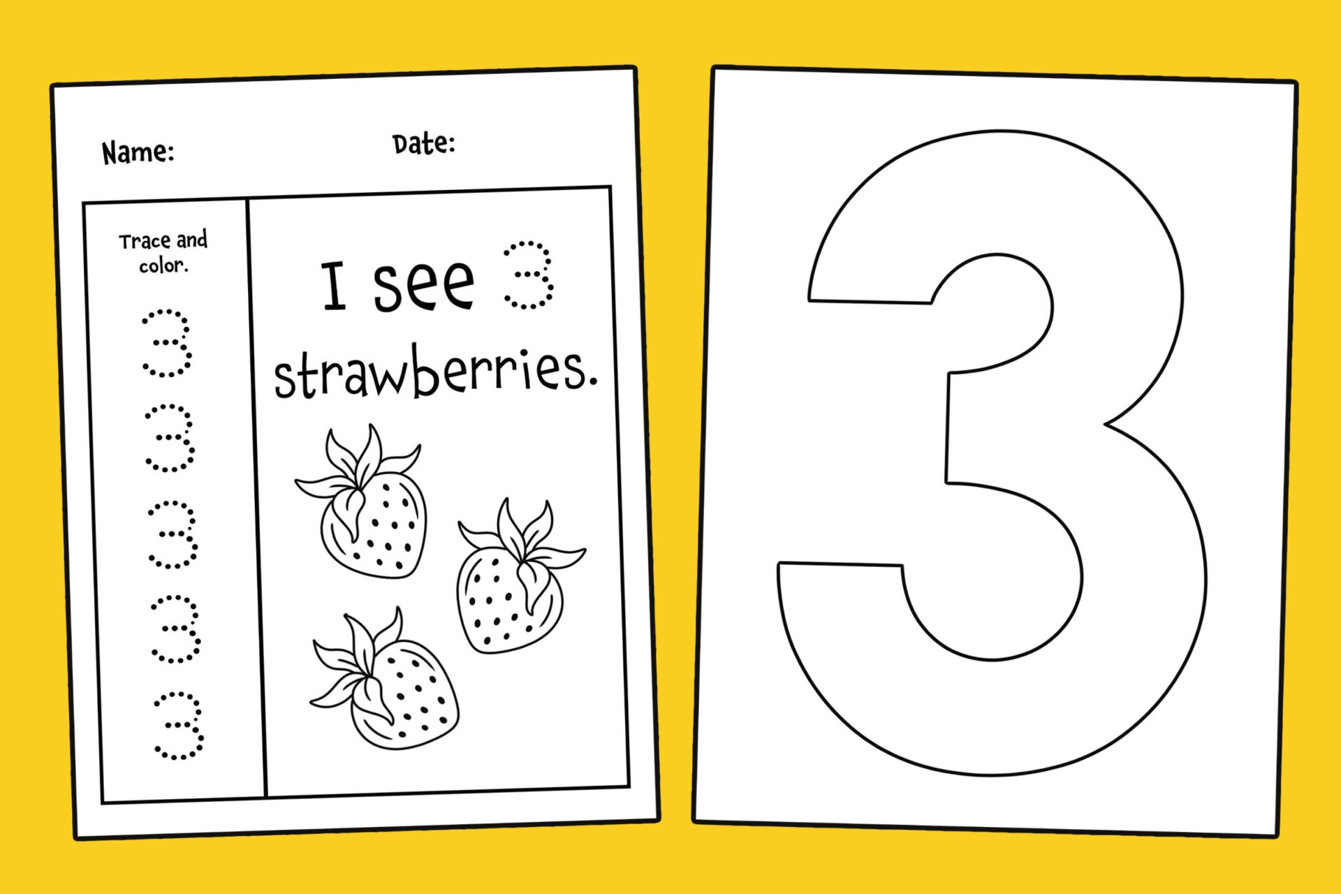 FREE Number 3 Worksheets For Preschool The Hollydog Blog