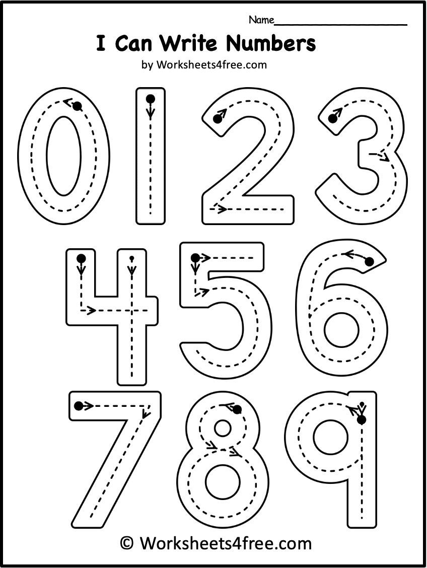 Free Number Tracing Worksheet 0 9 Worksheets4Free