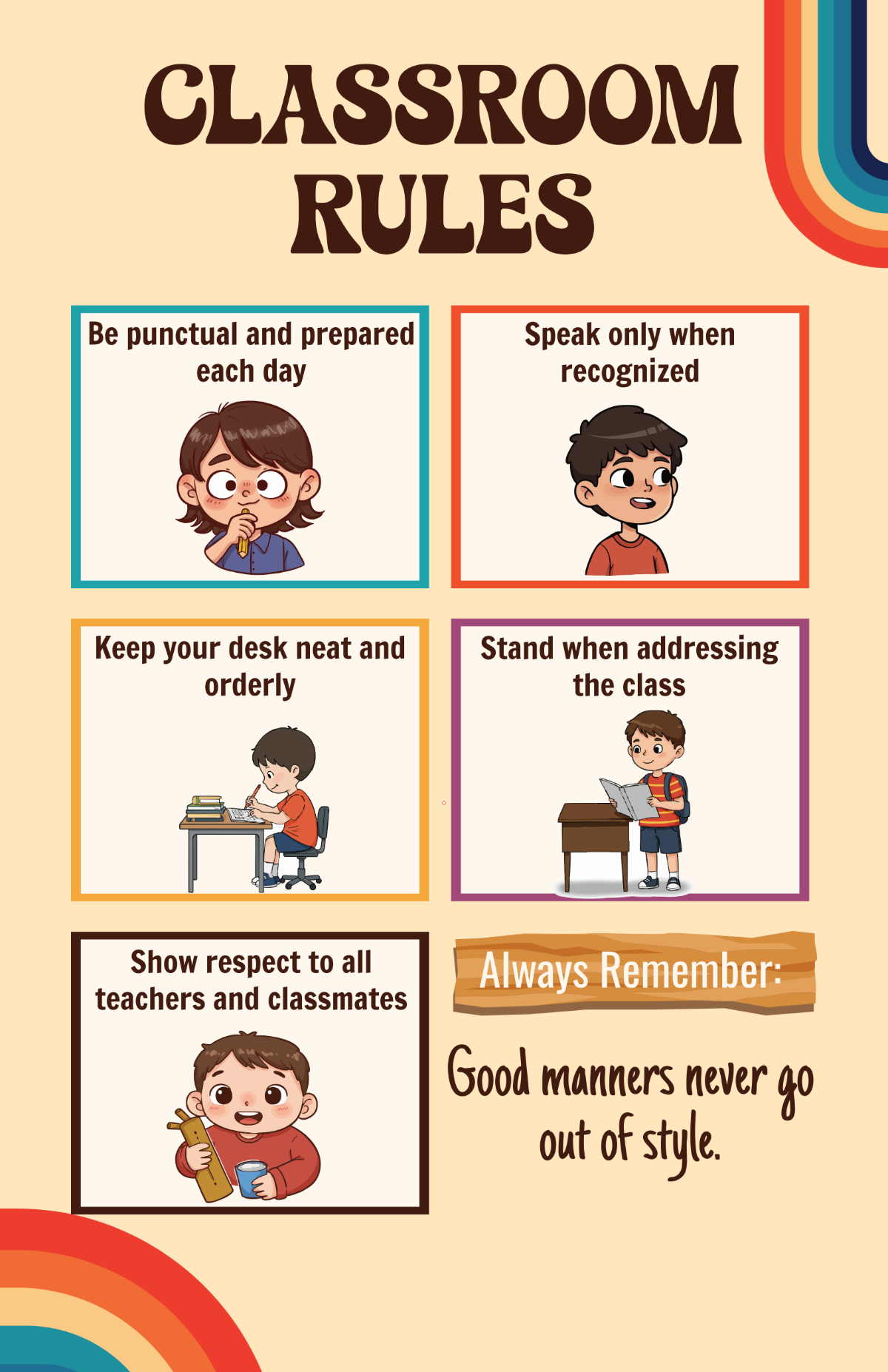 Free Old School Classroom Rules Poster Template To Edit Online Free Old School Classroom Rules Poster Template To Edit Online