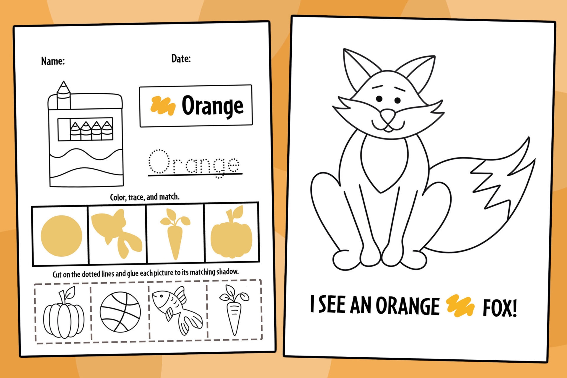 Free Orange Color Activities And Worksheets For Preschool The Hollydog Blog