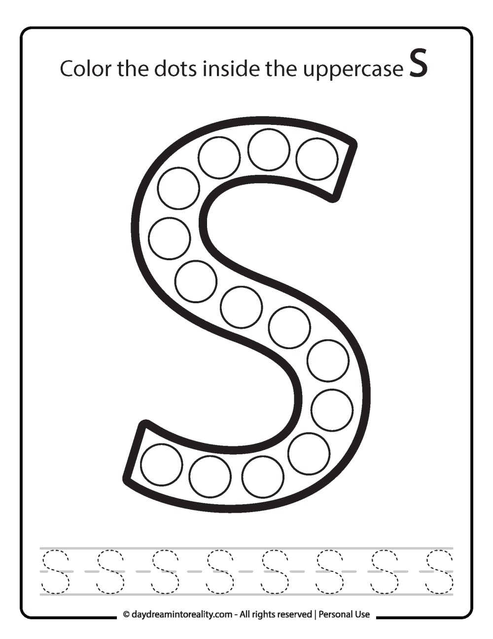 Free PDF Alphabet Dot Marker Worksheets Color Trace Daydream Into Reality