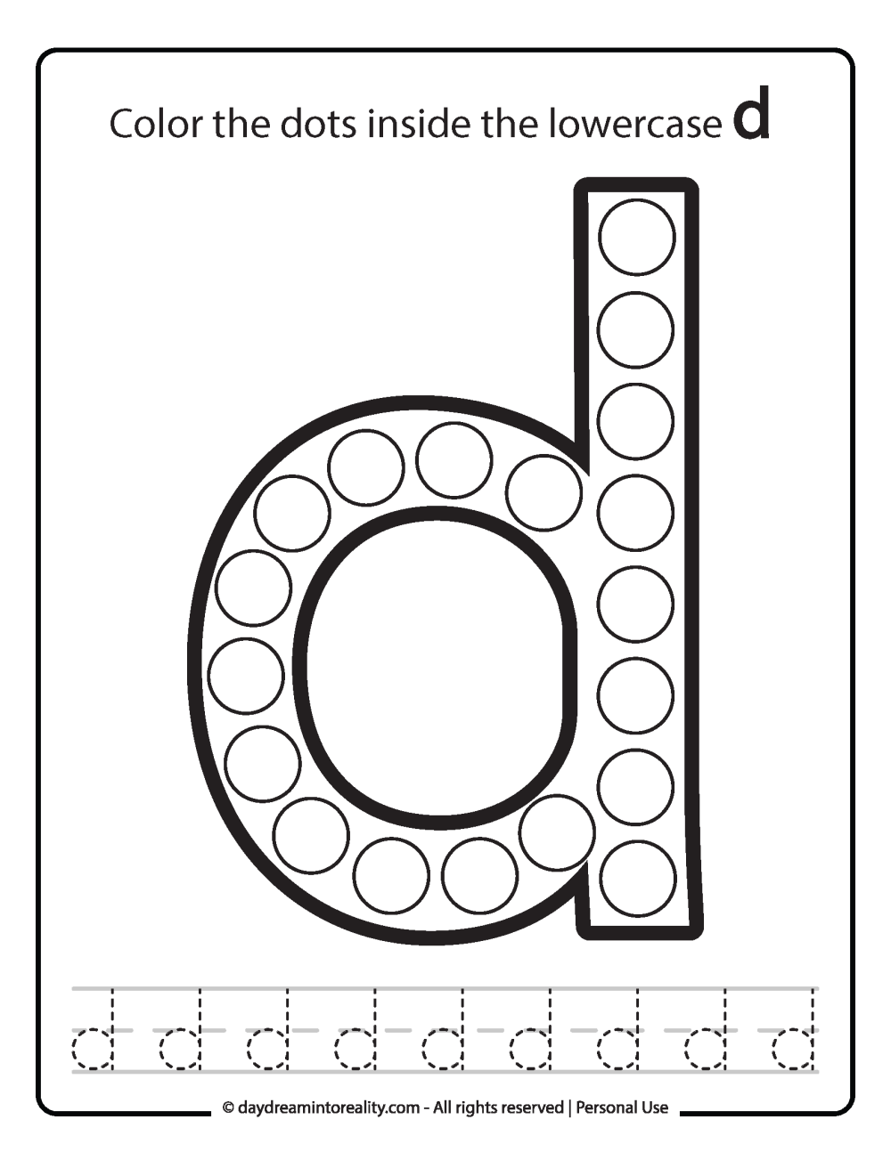 Free PDF Alphabet Dot Marker Worksheets Color Trace Daydream Into Reality