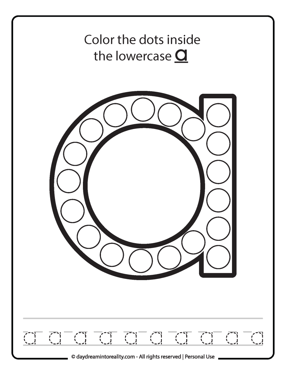 Free PDF Alphabet Dot Marker Worksheets Color Trace Daydream Into Reality