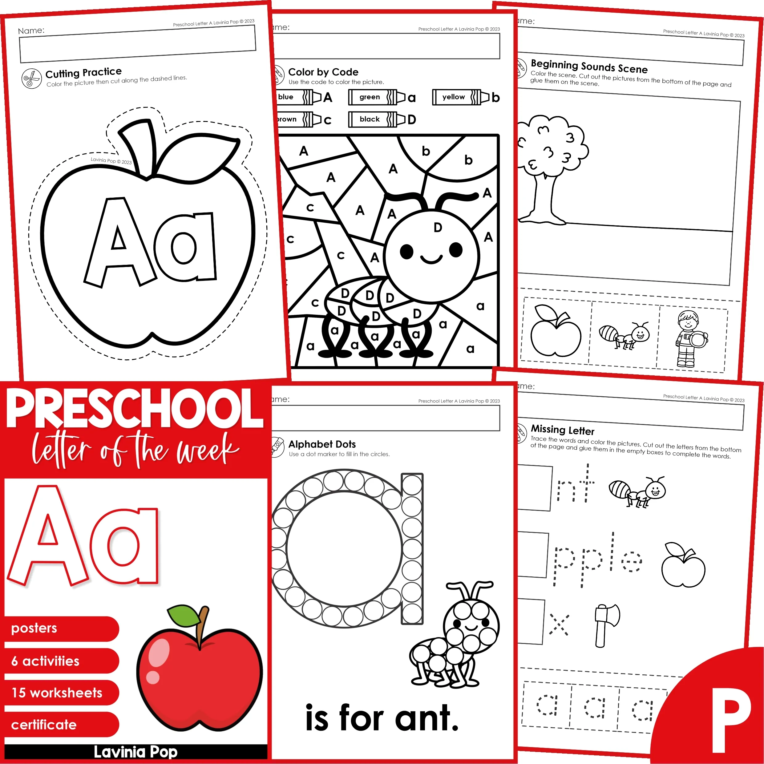 FREE Preschool Alphabet Letter Of The Week A FREE Preschool Alphabet Letter Of The Week A