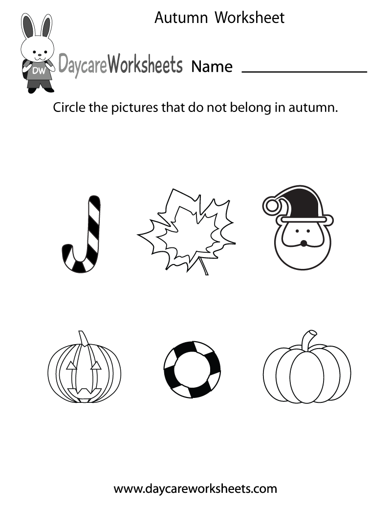 Free Preschool Autumn Worksheet Free Preschool Autumn Worksheet